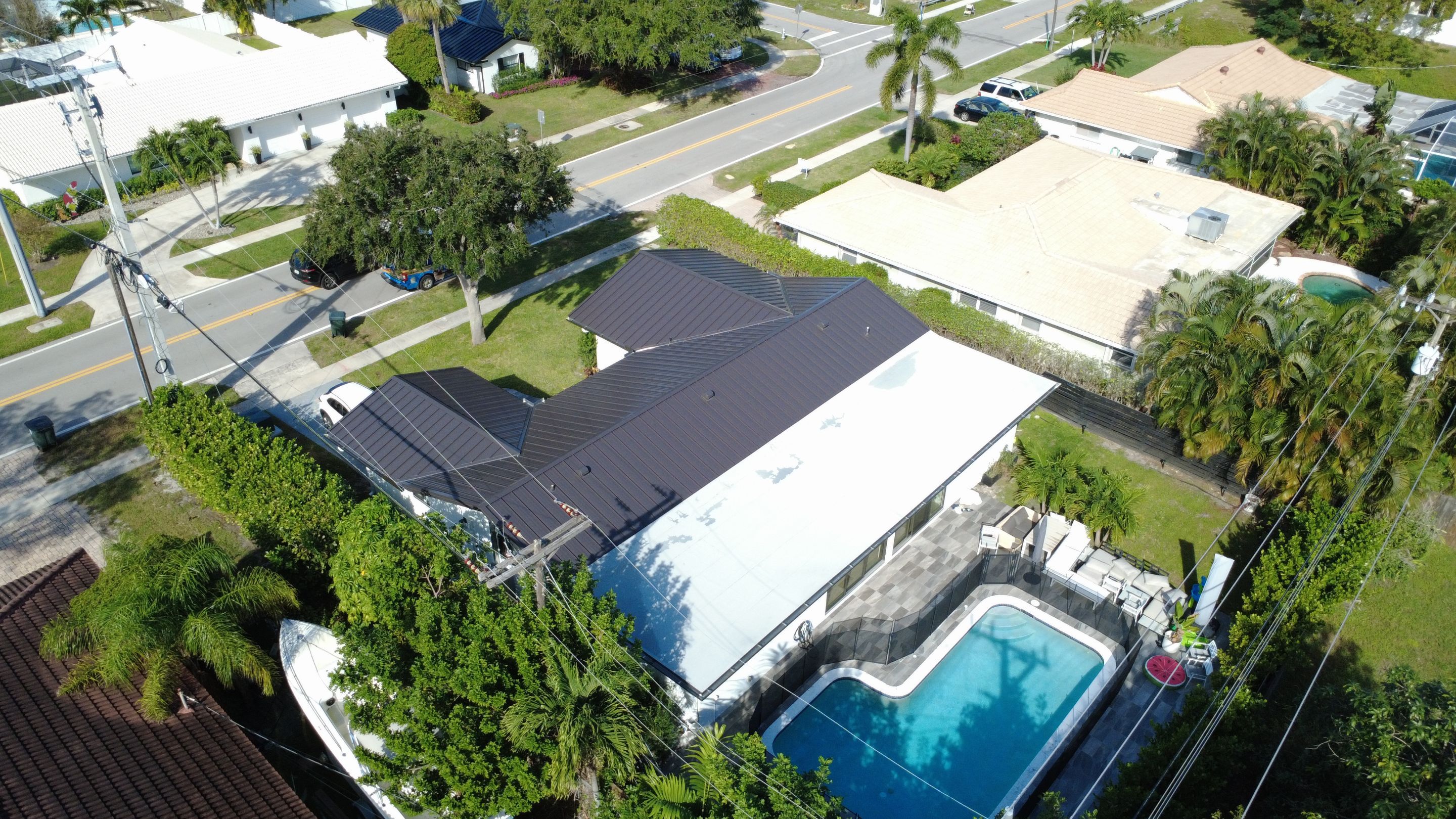 Residential Roofing Installation using 1" Nail strip metal roof by BLUES BROTHERS ROOFING