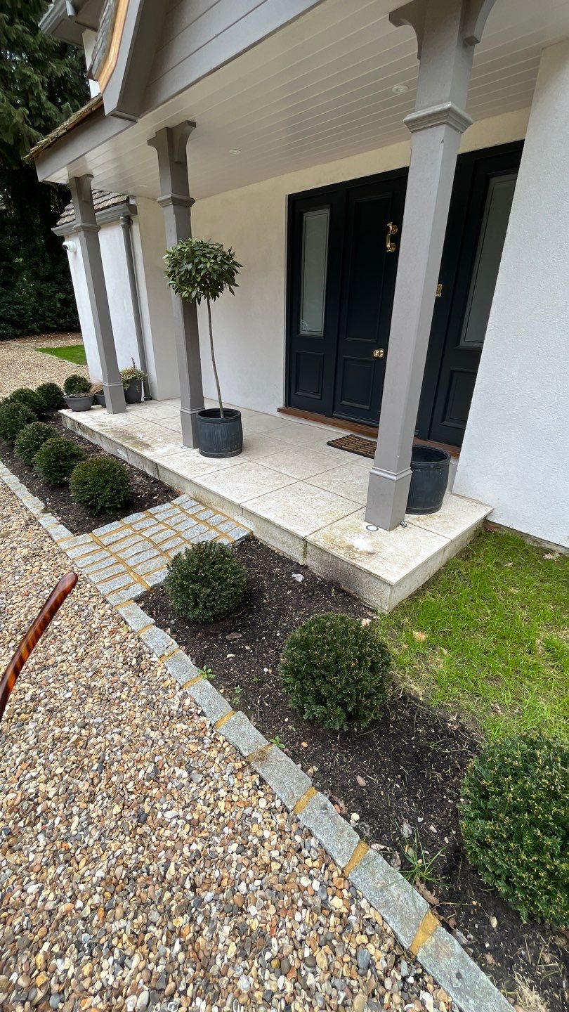 Porcelain Patio Clean using Honda 15lpm Low Pressure Washing Machine by Ges Exterior Cleaning ltd