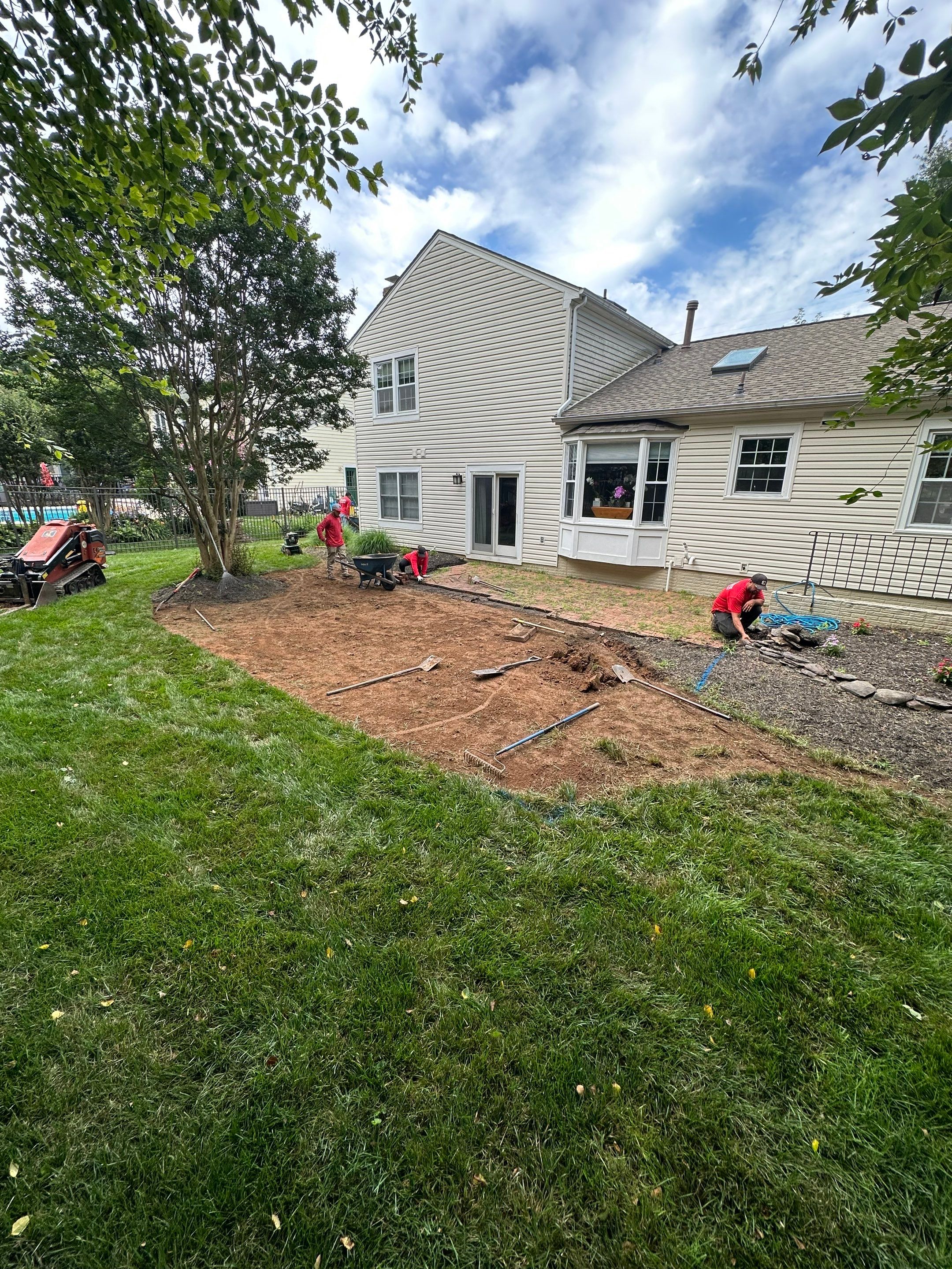 Backyard Transformation using Techo-Bloc Pavers by The Smet Companies, LLC
