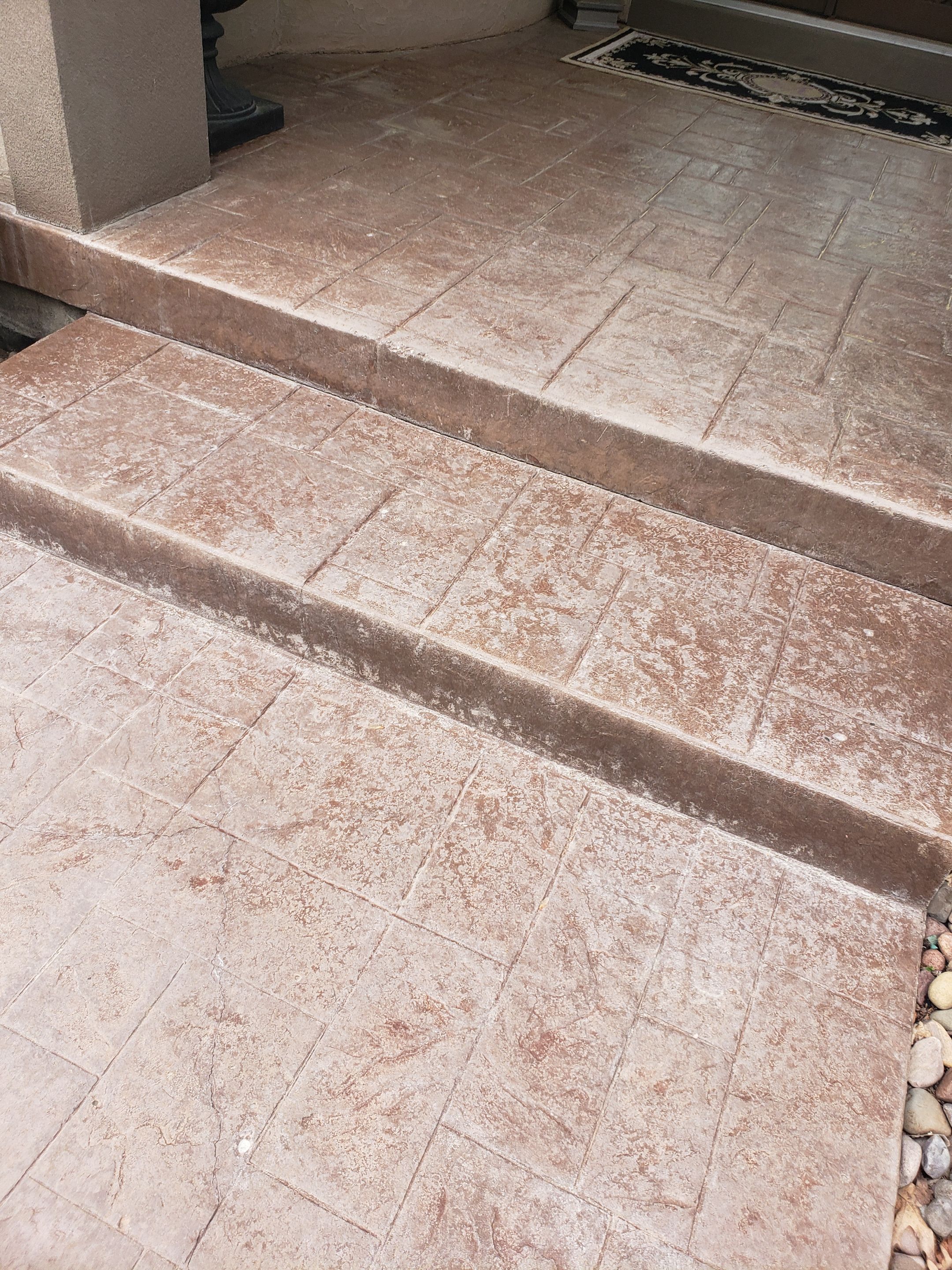 Lake Lotawana -- Front Walkway and Back Patio Tuscan Overlay by Big Red Decorative Concrete, LLC