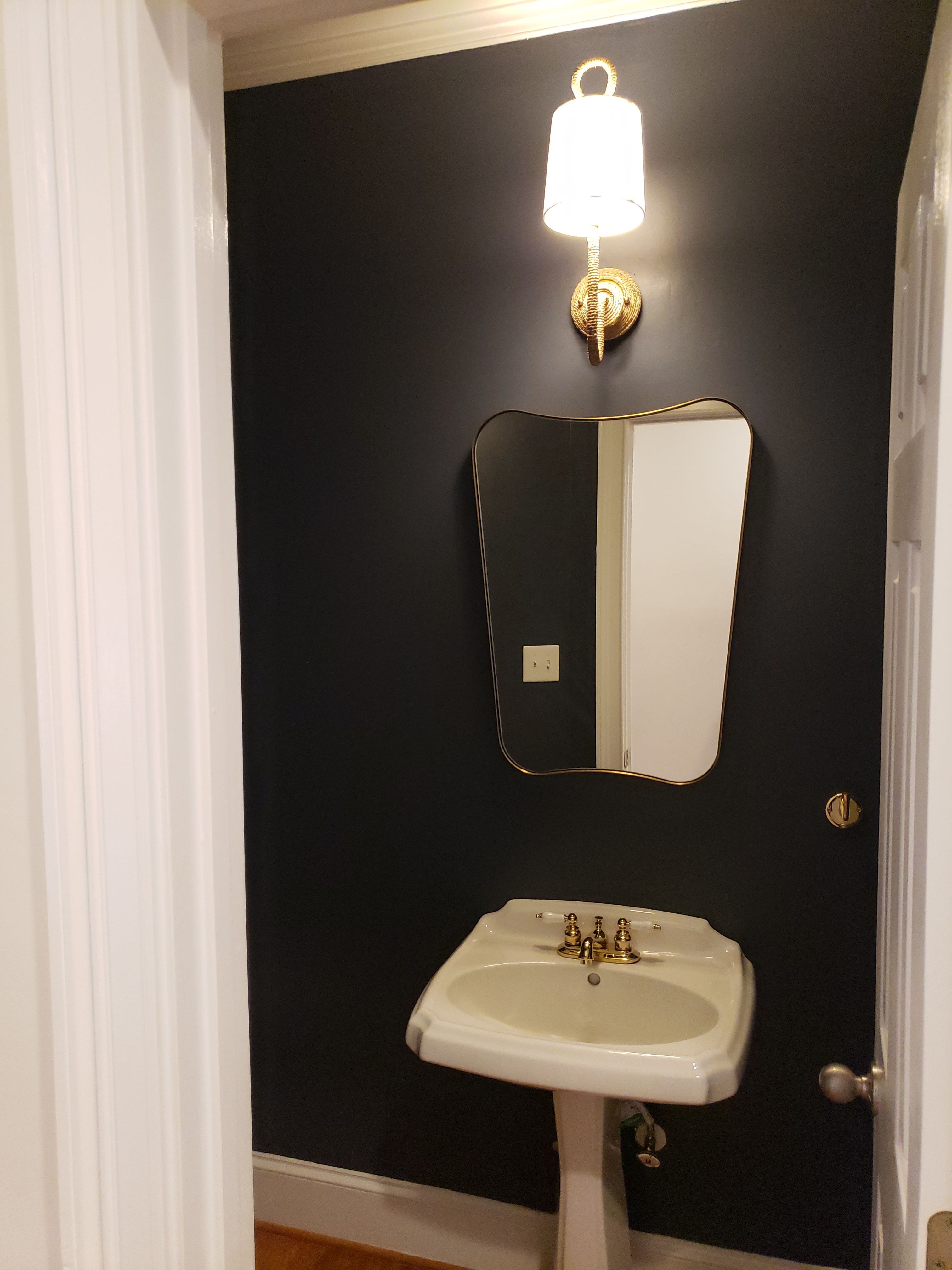 Powder Room Refresh & Lighting Upgrade by A Step Above Handy LLC 