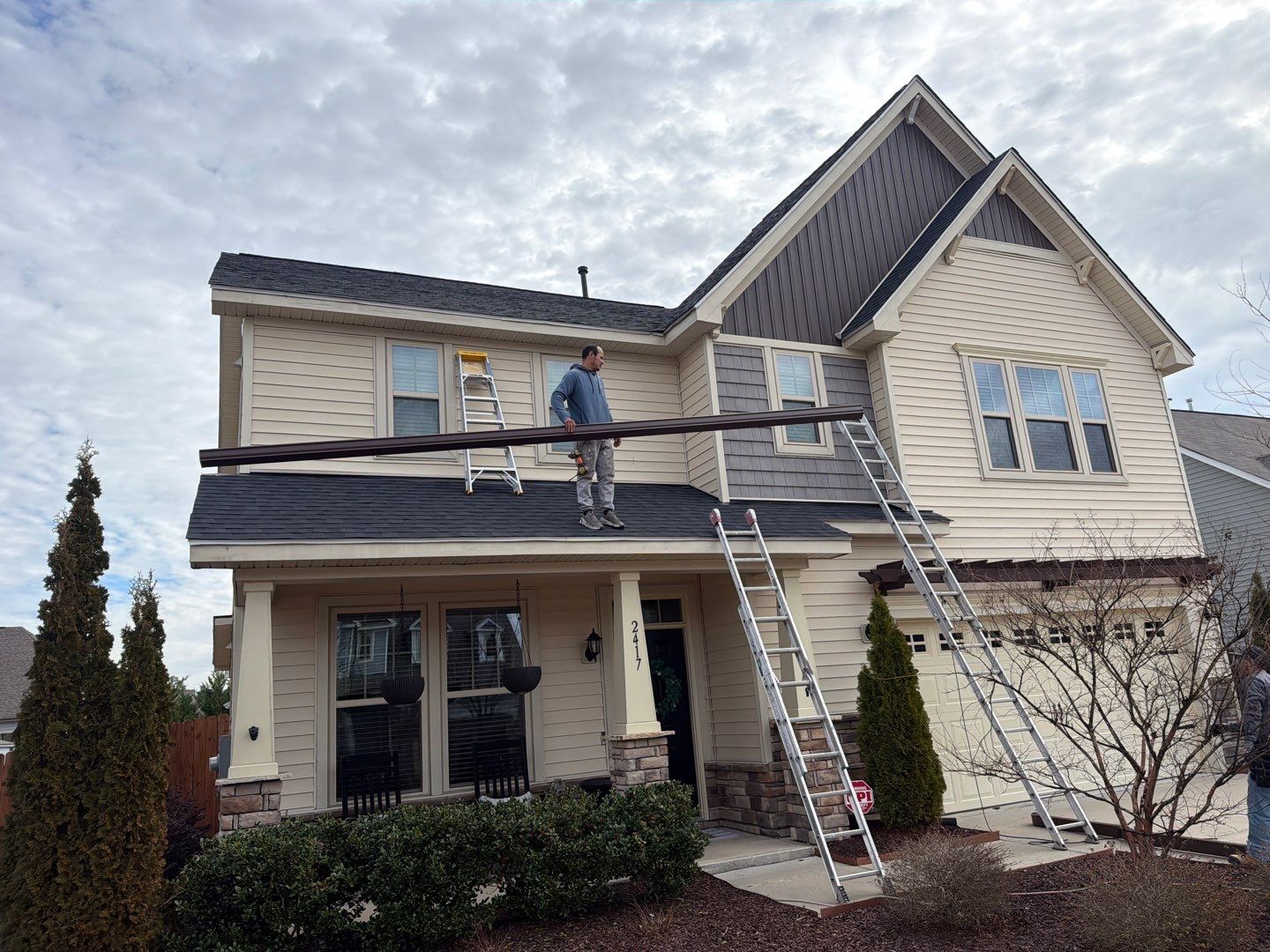 Roof replacement by hail damage, interior repair and solar panels replacement  by Just Brilliant Restoration JBR