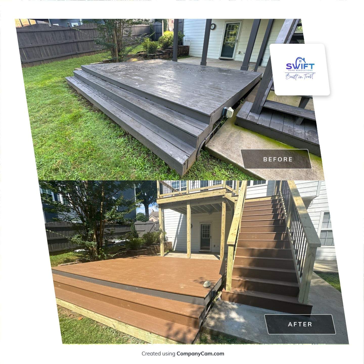 Multi-Level Composite Deck and Porch Renovation in Kennesaw by Swift Home Renovations
