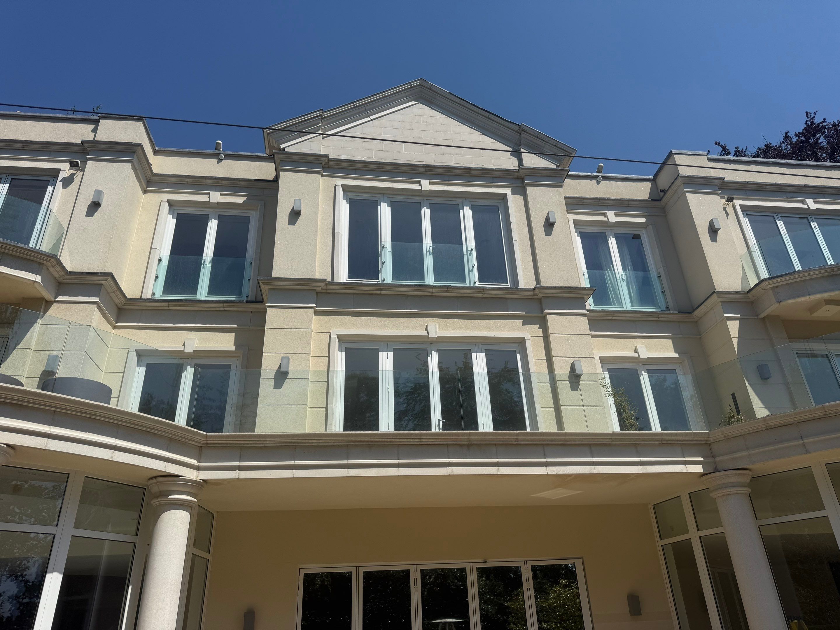 Full Exterior Cleaning of a Neoclassical Estate in Weybridge by Ges Exterior Cleaning ltd