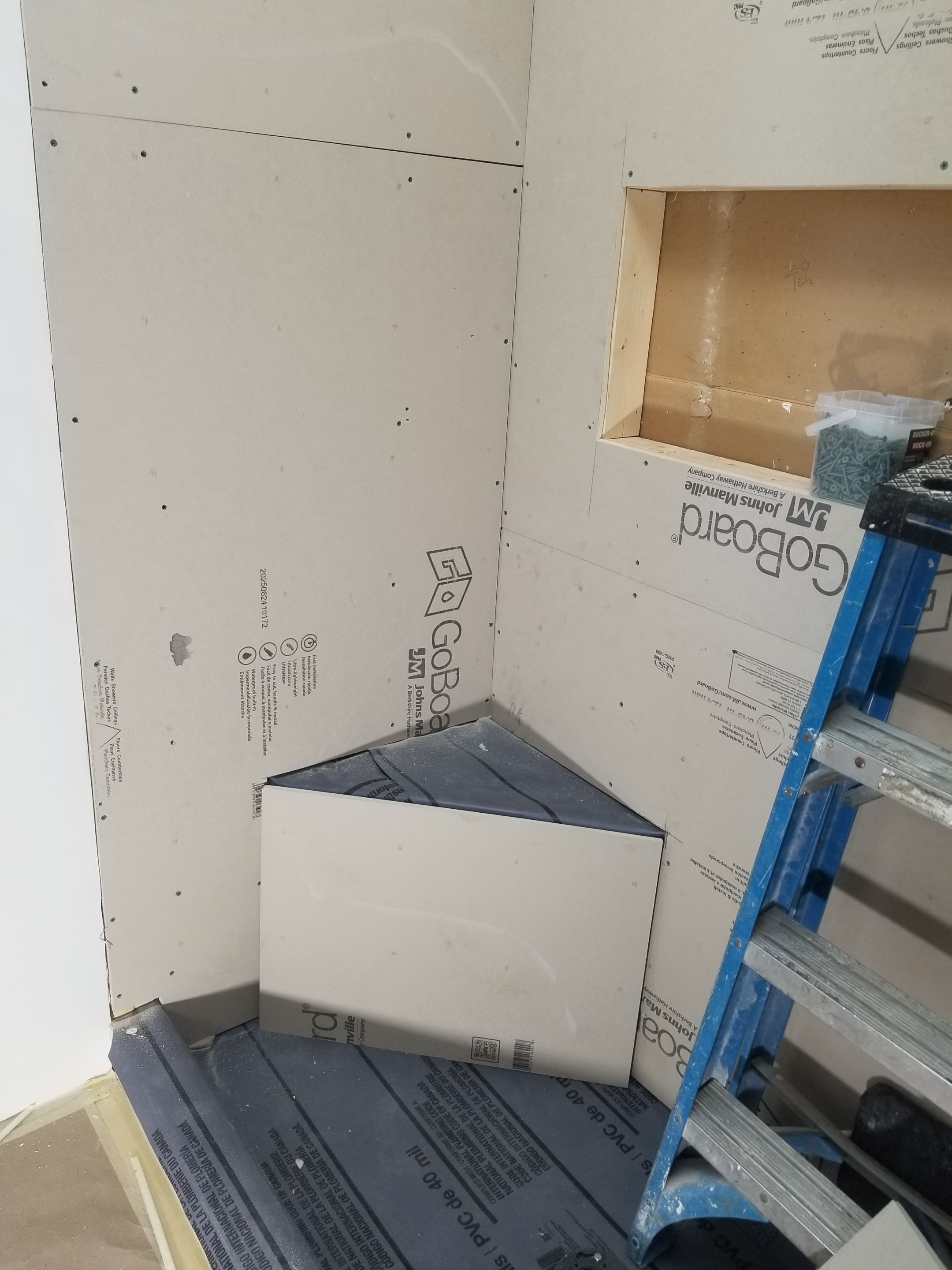 Remodel full bathroom new tile walk in shower plus 2nd half bath Powder room in Livonia, MI by Northwest Construction