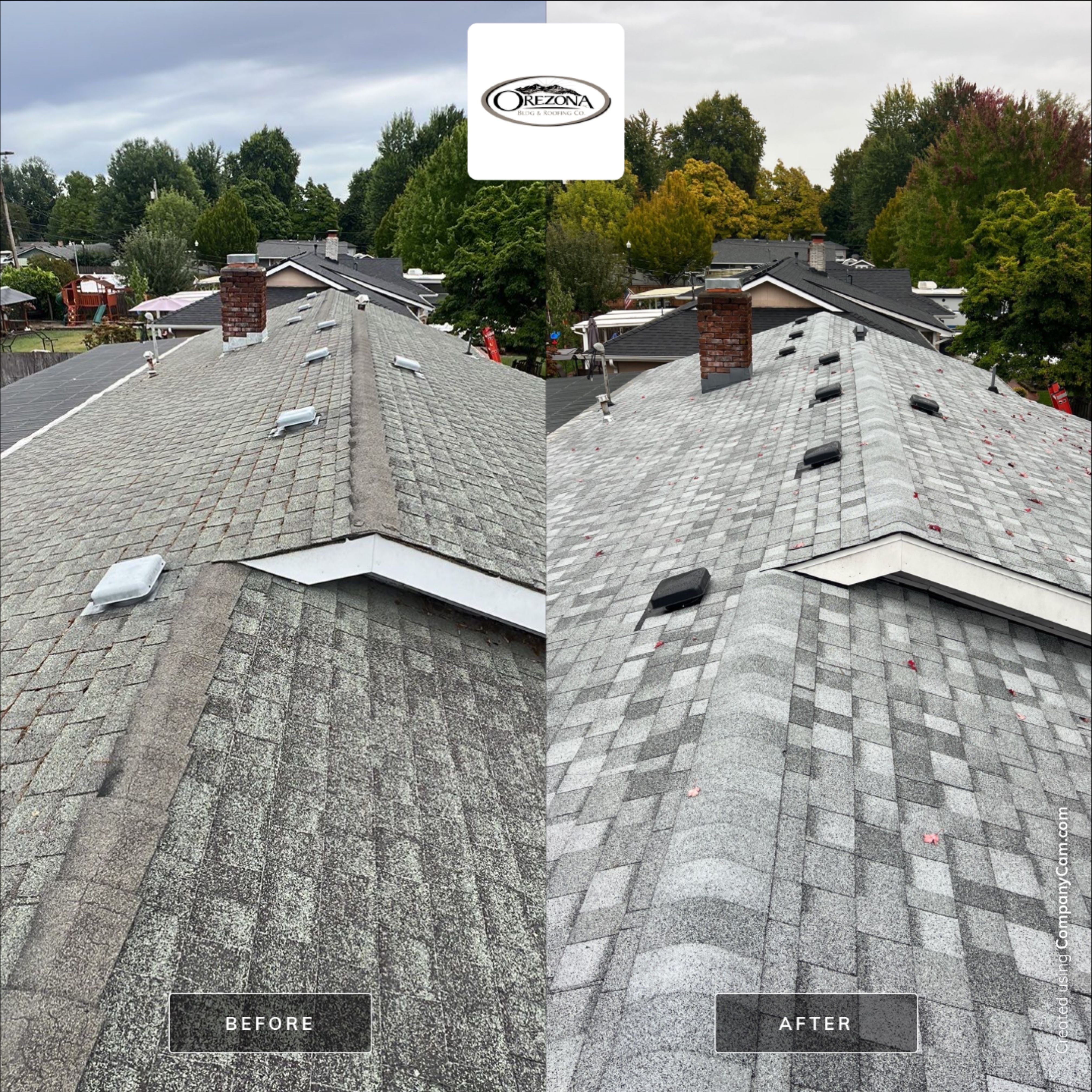 Residential Roofing Installation using IKO Dynasty (Color: Frostone Grey) by Orezona Building & Roofing Company, Inc.