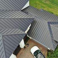 24ga 1.5" Mechanical Seam Dark Bronze by Total Roofing System The Metal Roof Experts