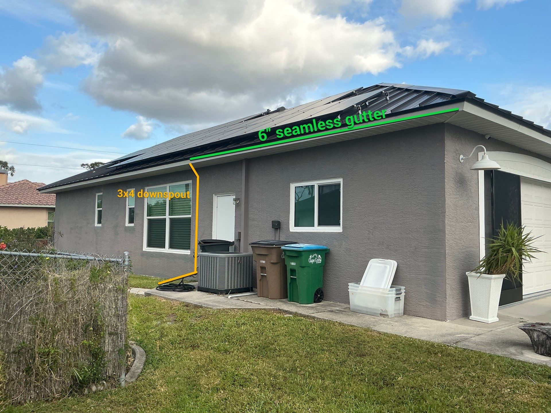 6 Inch Seamless Gutters using K-Style Seamless Gutters in Cape Coral FL by Gutter Professors