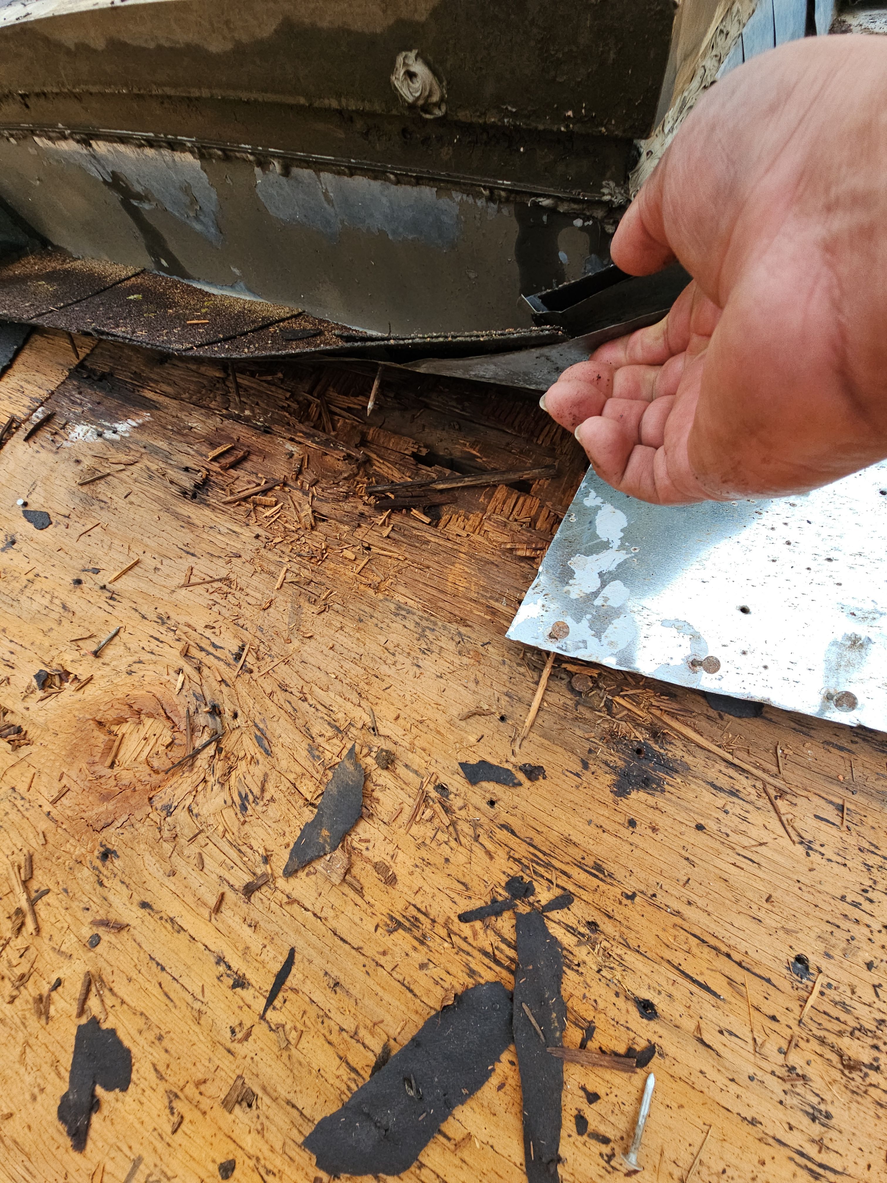 "Full Roof Replacement Due to Hail and Water Damage – Before & After" by road roofing llc
