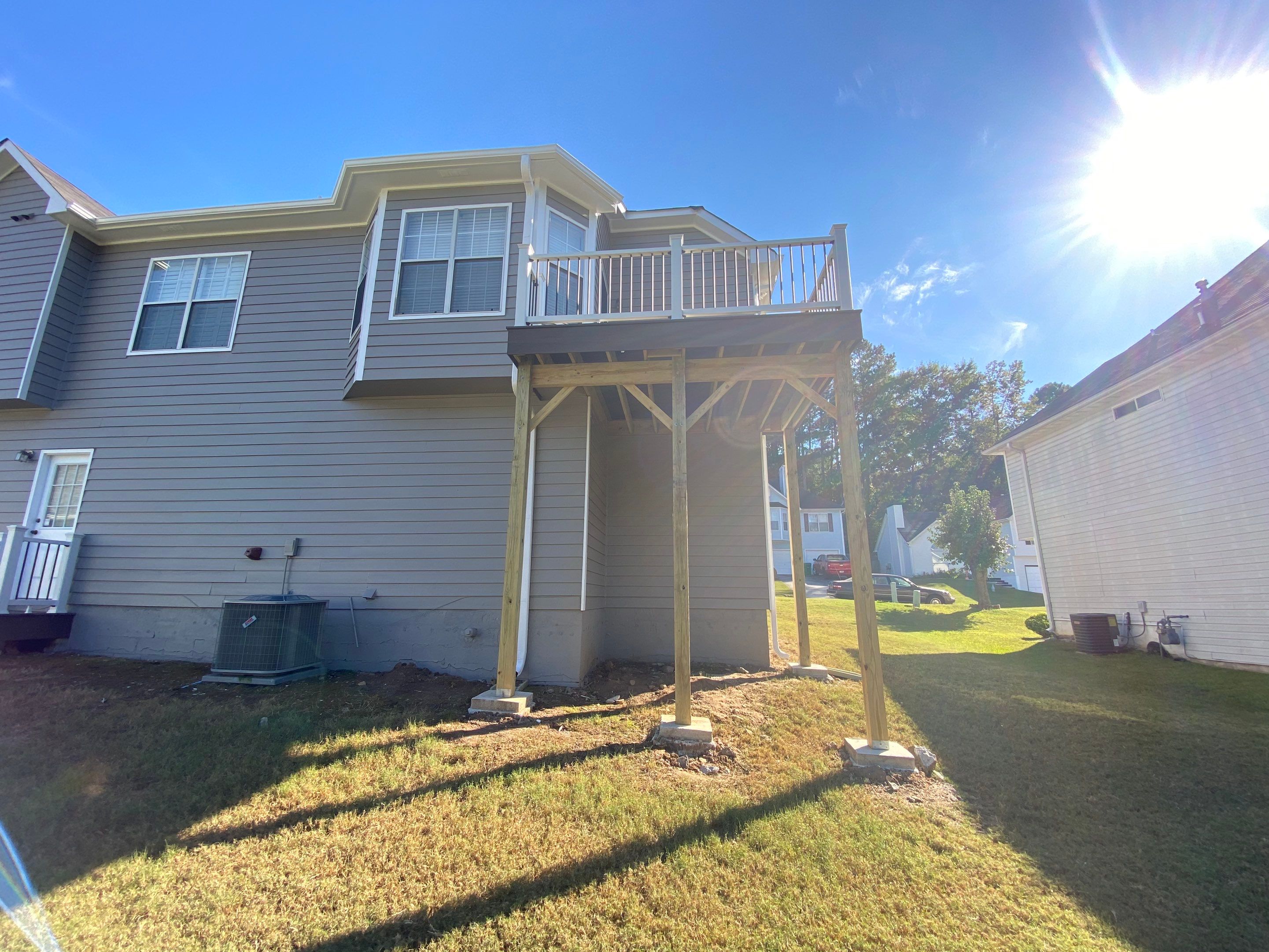 Elevated Wood Deck and Composite Step Replacement in Ellenwood by Swift Home Renovations 