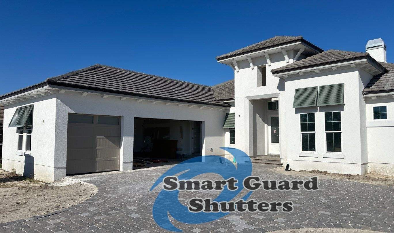 Decorative Bahamas in Cement Gray by Smart Guard Shutters