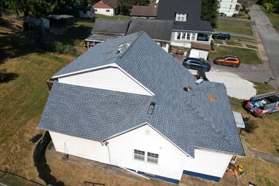 Residential Roofing Installation using GAF Timberline HDZ Biscayne Blue
