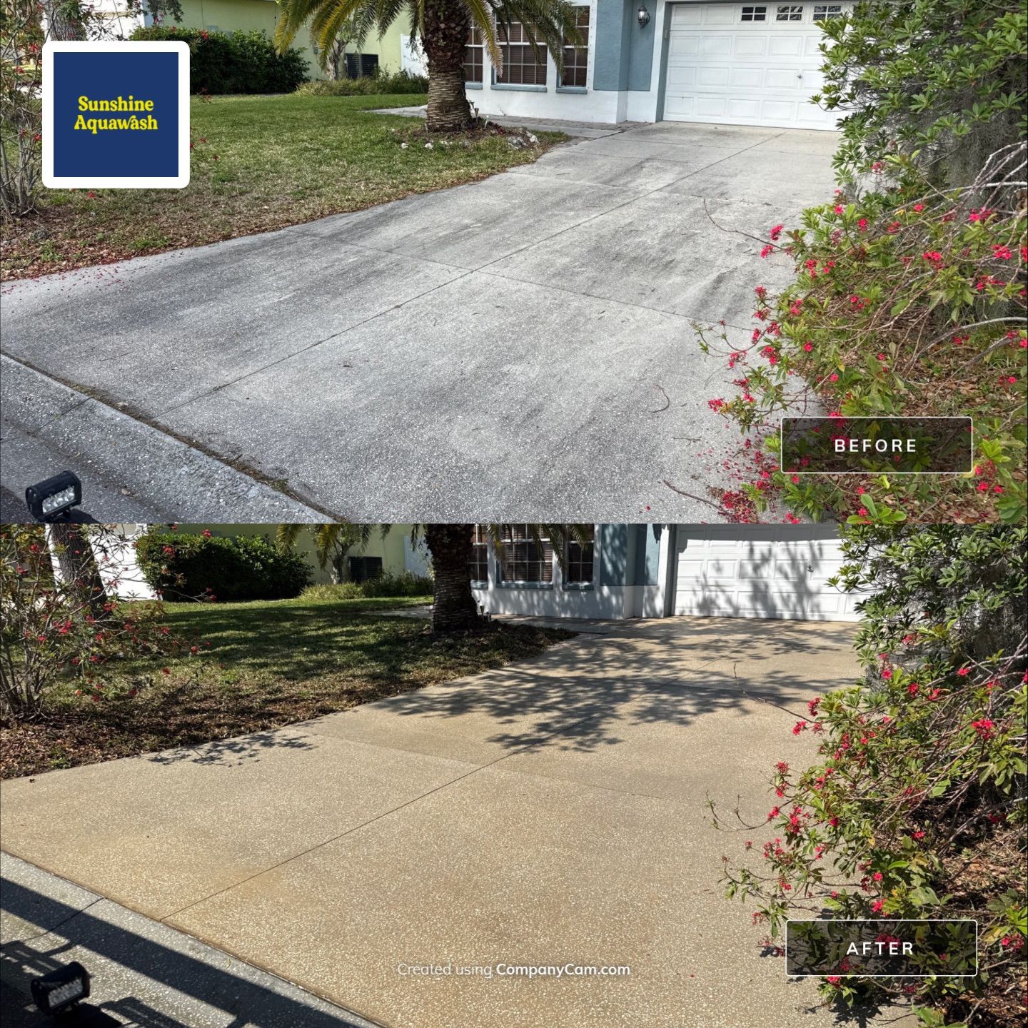 Concrete Driveway, Entryway & Street Curbing Cleaning | Foster’s Creek Community | Palmetto, FL by Sunshine AquaWash