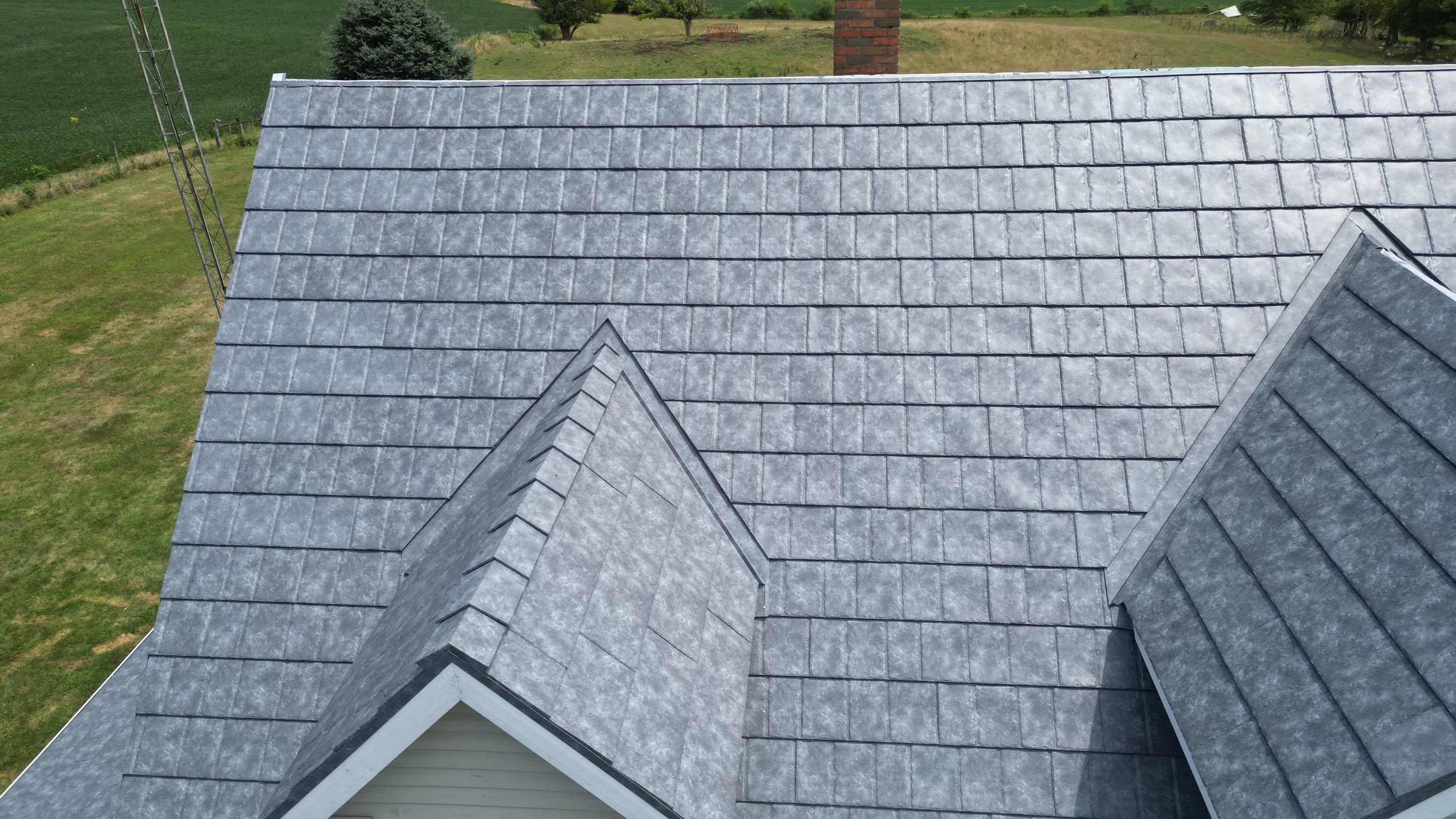 Residential Roofing Installation using ProVia Ironstone Slate Metal Roofing by RoofX 
