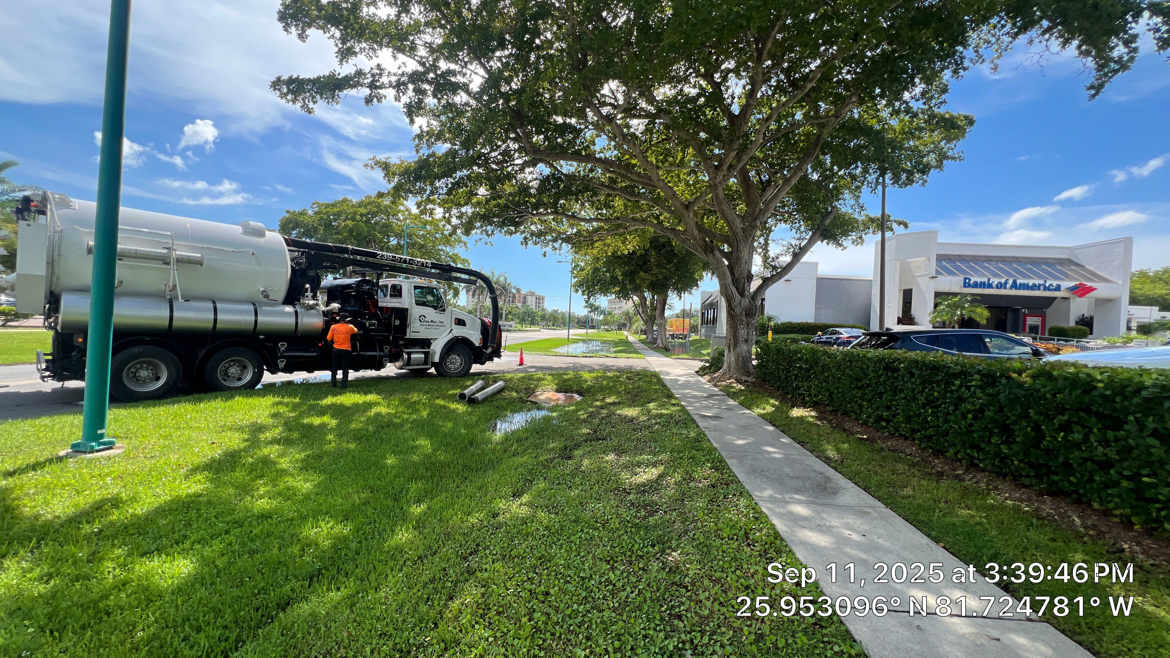 Culvert Cleaning at Bank of America on Marco by Don Mar, Inc. Storm Water Solutions