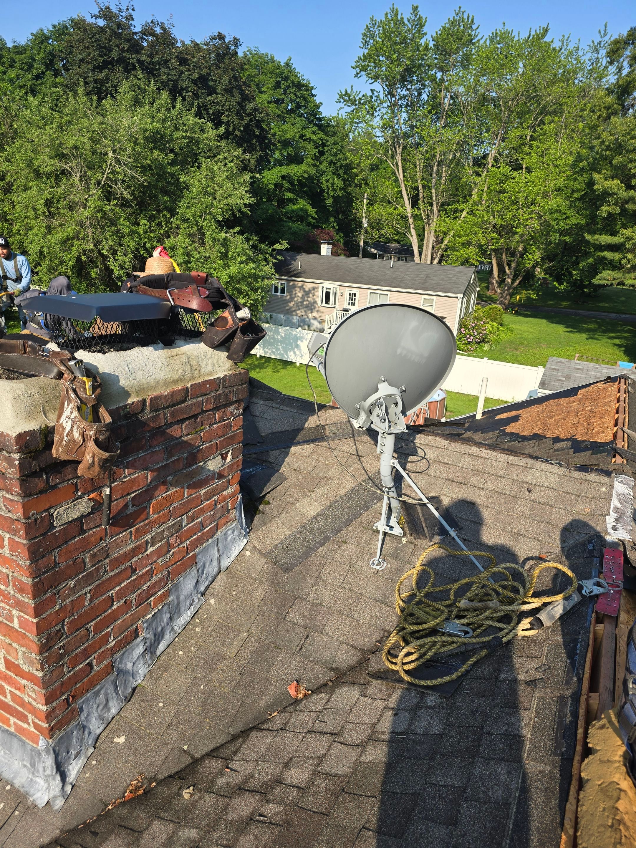 Full Roof Replacement & Chimney Repair – Onyx Black, MA by Mighty Dog Roofing of Greater Middlesex County