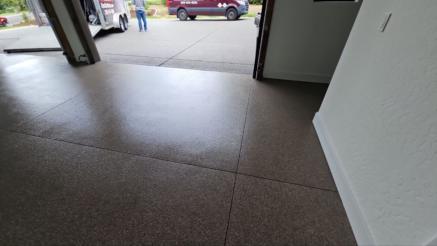Garage Transformation using Flint 1/4 by Croc Coatings, LLC