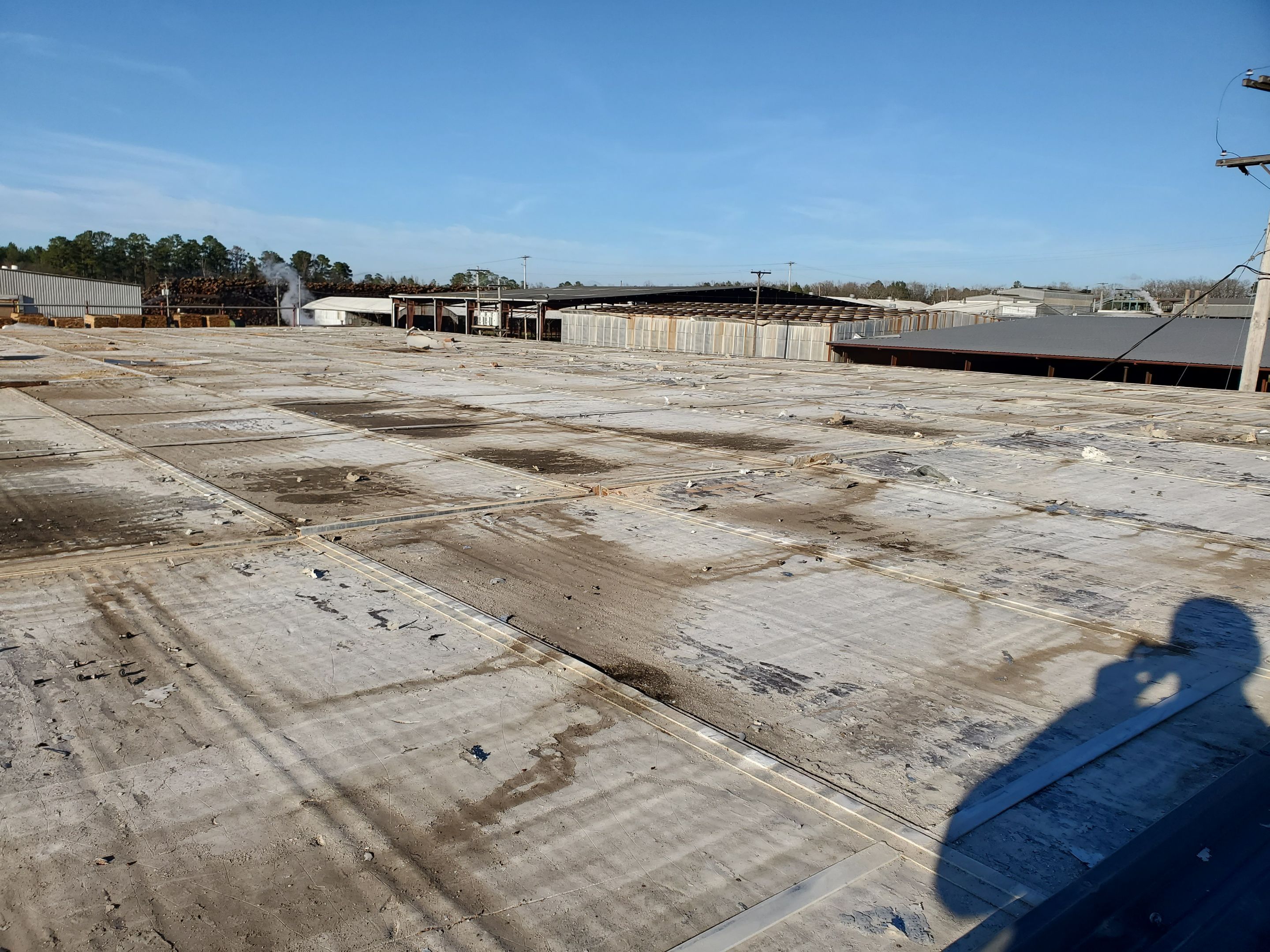 Commercial Roofing Installation using Aluminum Roofing panels by Hostetler Roofing