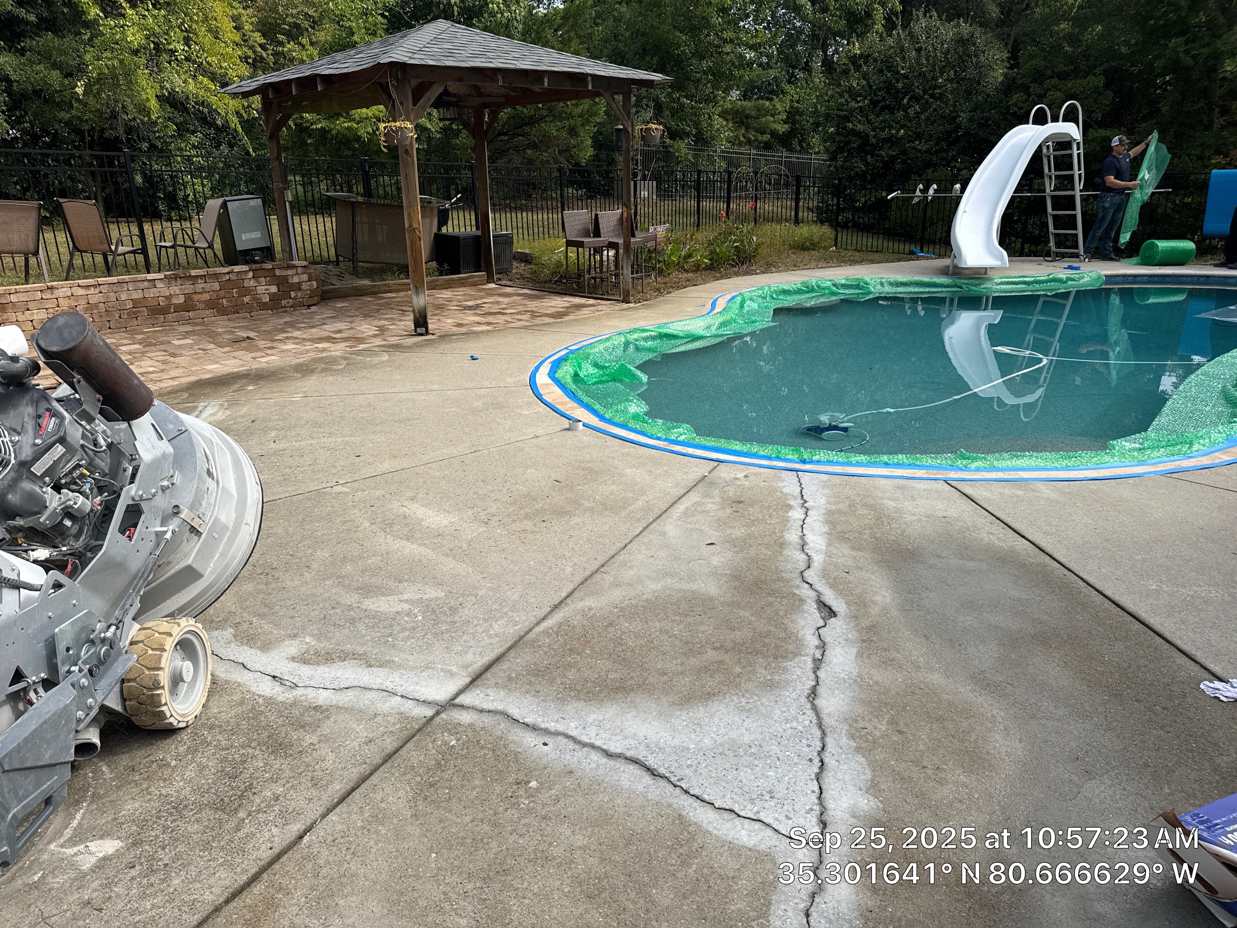 Pool Deck OverLay in Knockdown finish by Endure Concrete Coatings