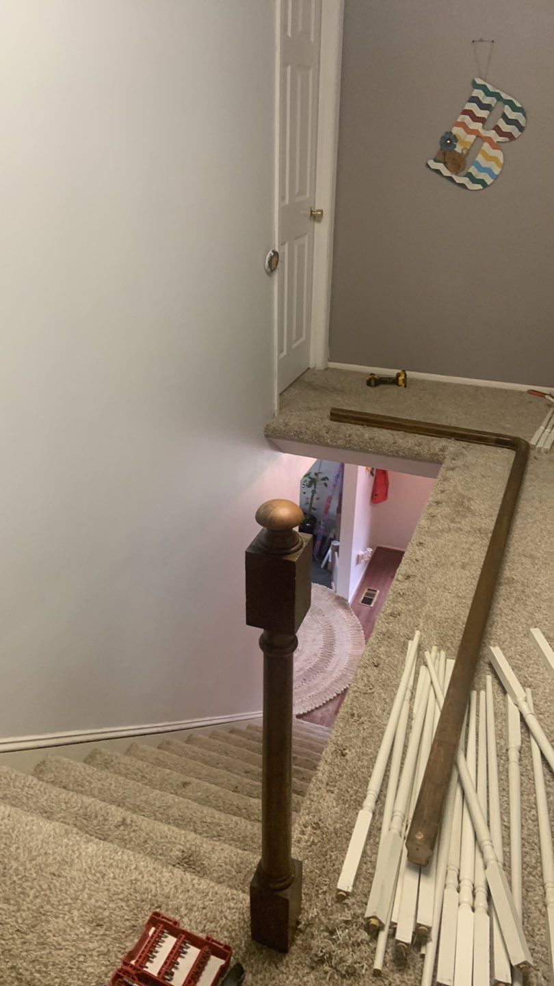 Interior Handrail Replacement using Newel Post & Handrails by A1 NERDY HOMES LLC