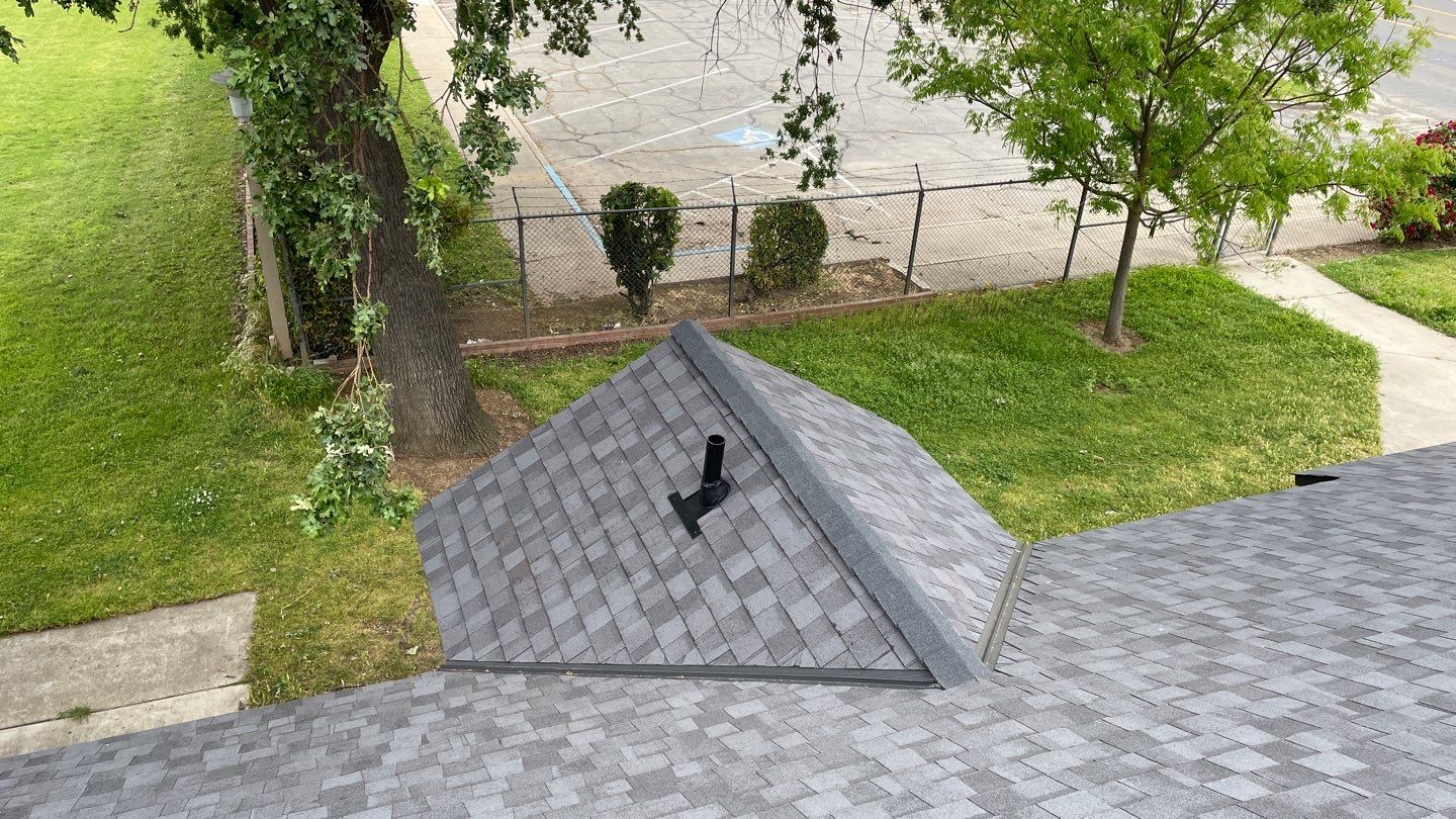 Certainteed Landmark Solaris shingle job at Merced Fairgrounds by Straight Edge Roofing Inc