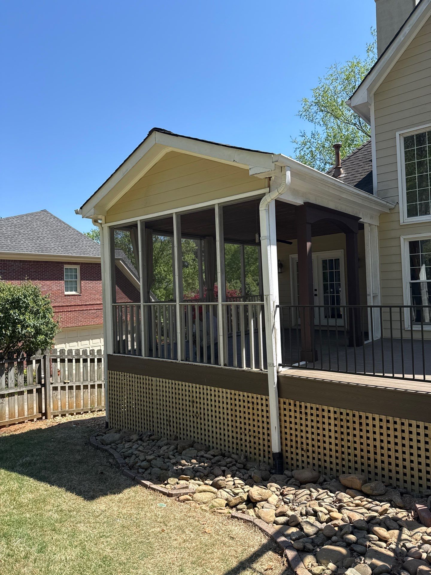 Marietta, GA Deck Replacement using Deckorators Venture Series Decking and Trex Steel Railing by Nelson Exteriors 
