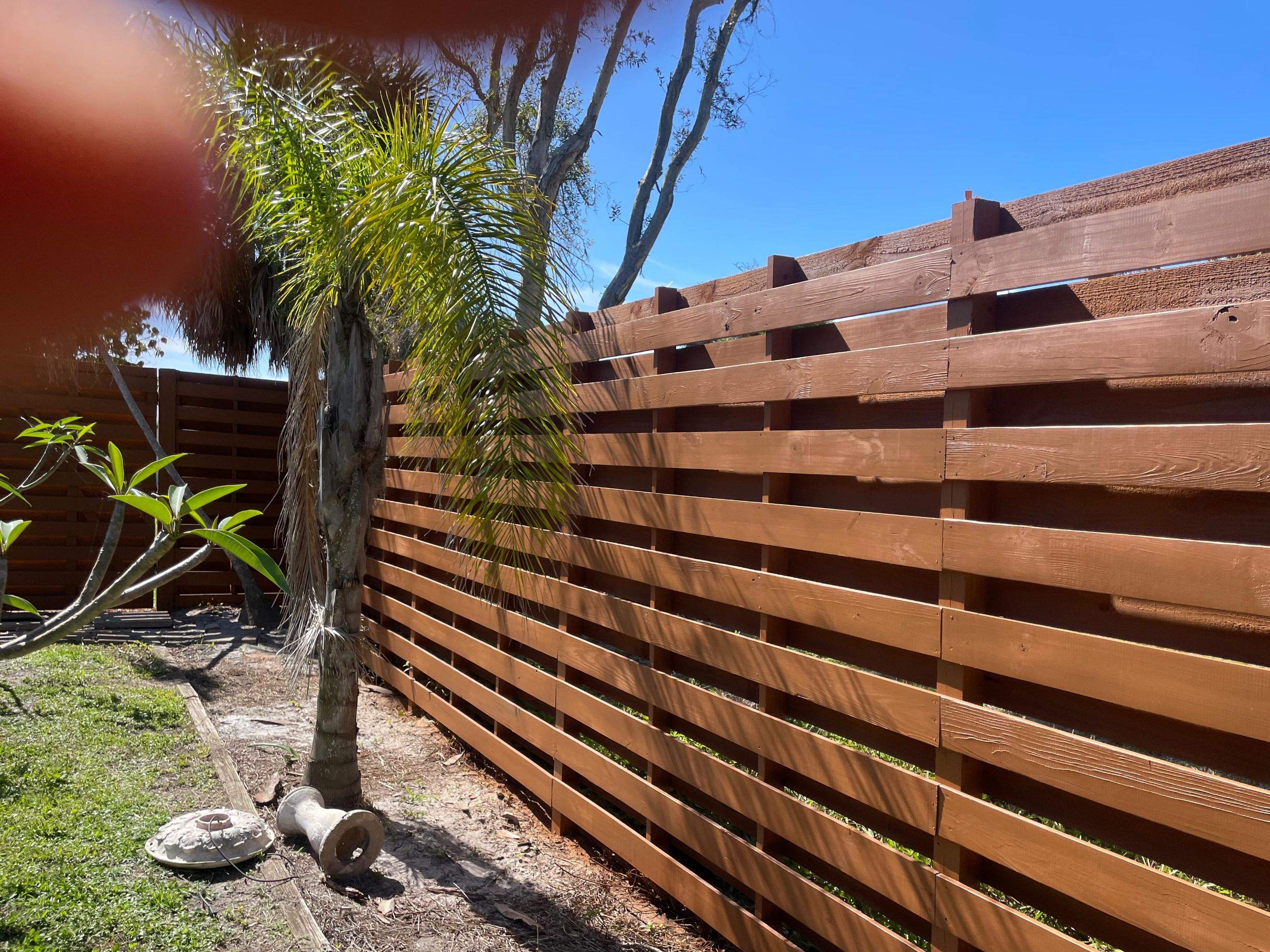 8'H Stained Shadowbox Wood in Nokomis by True Fence LLC
