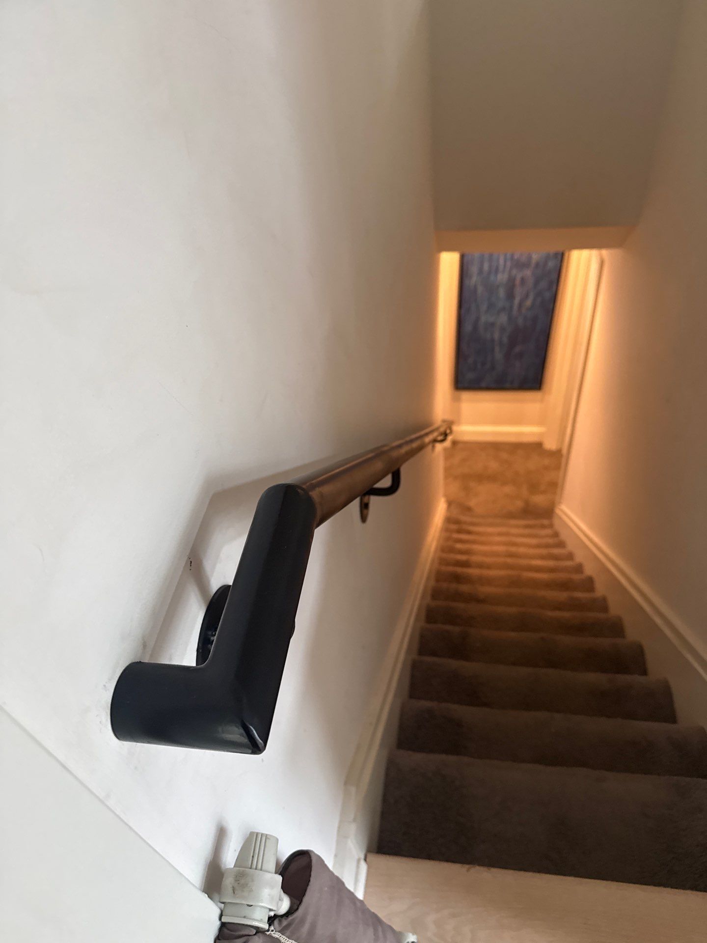 Two Black Metal Handrail Installation Across Multi-Level Washington Staircases by Capitol Iron Works
