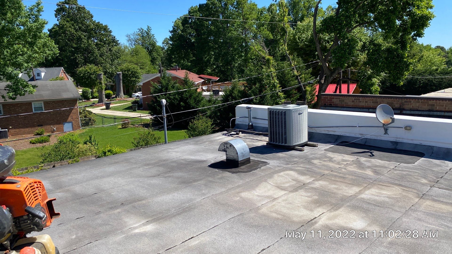 Commercial Roof Coating using Fiberseal basecoat and Silicon Topcoat by Just In Time Roofing and Restoration