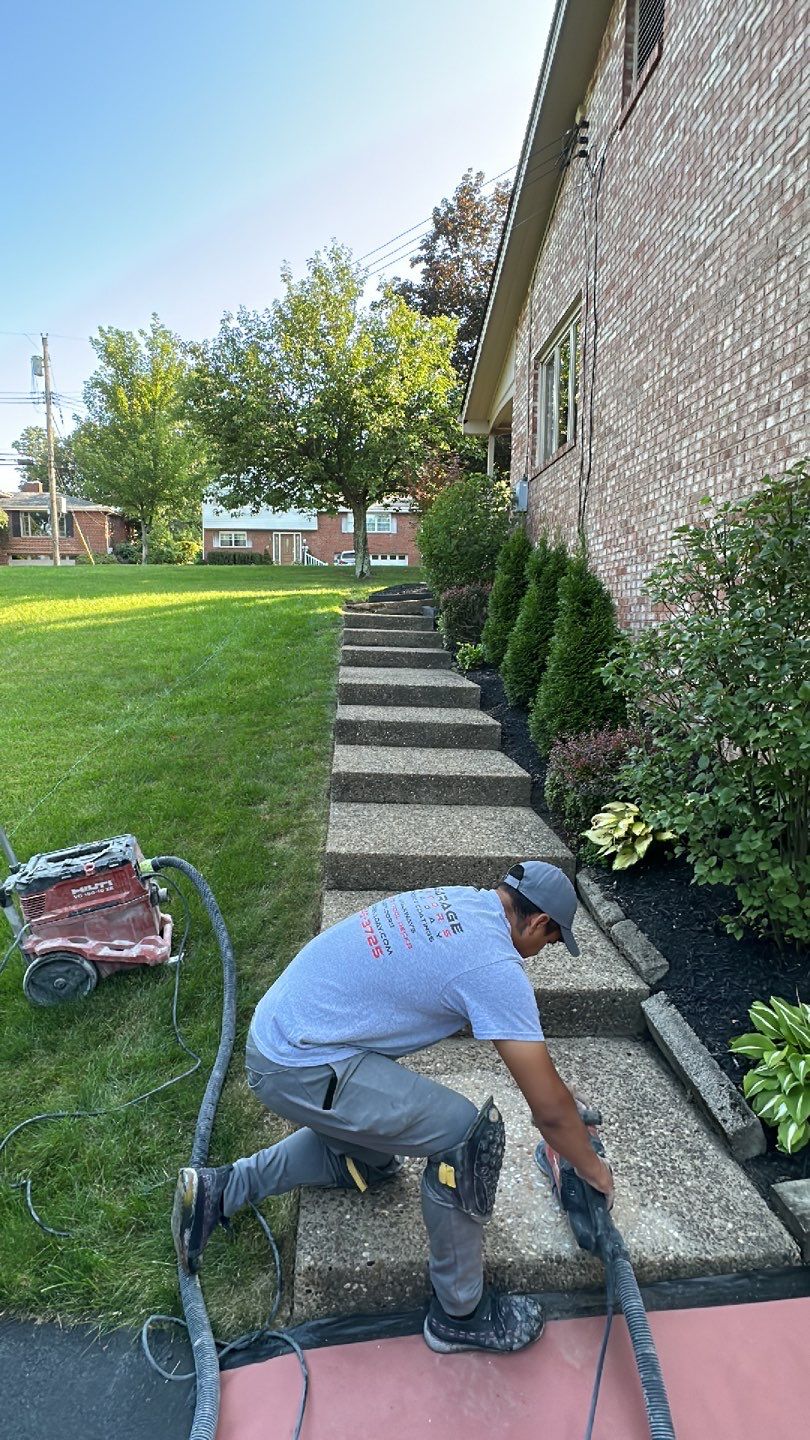 Twilight Garage, Walkway and Porch Project in Pittsburgh by Floors in a Day, Inc
