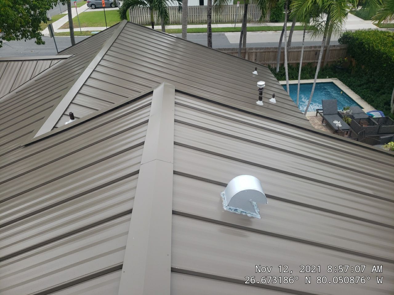 Residential Roofing Installation using 1" Nail strip metal roof by BLUES BROTHERS CONSTRUCTION CORP