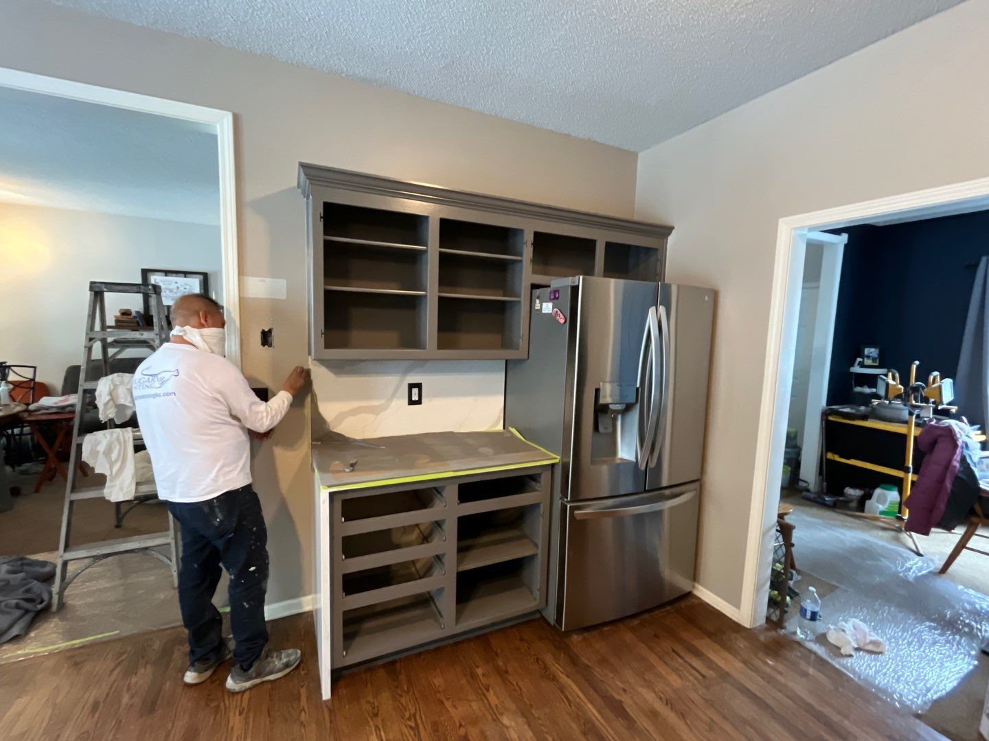 Cabinet Refresh – From Classic White to Modern Gray by Cougar Painting