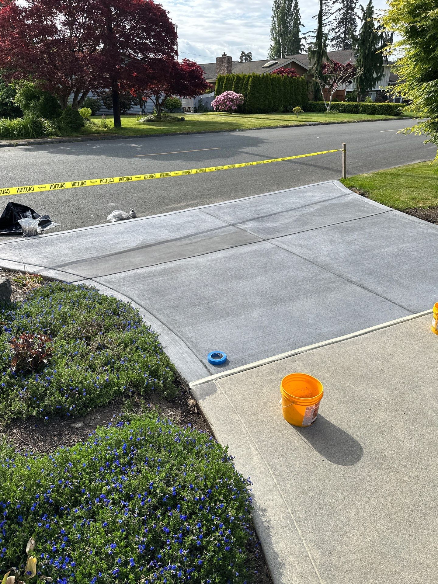 Colored Concrete Driveway Repair with Sealer| Everett    by Jireh Asphalt & Concrete Inc 
