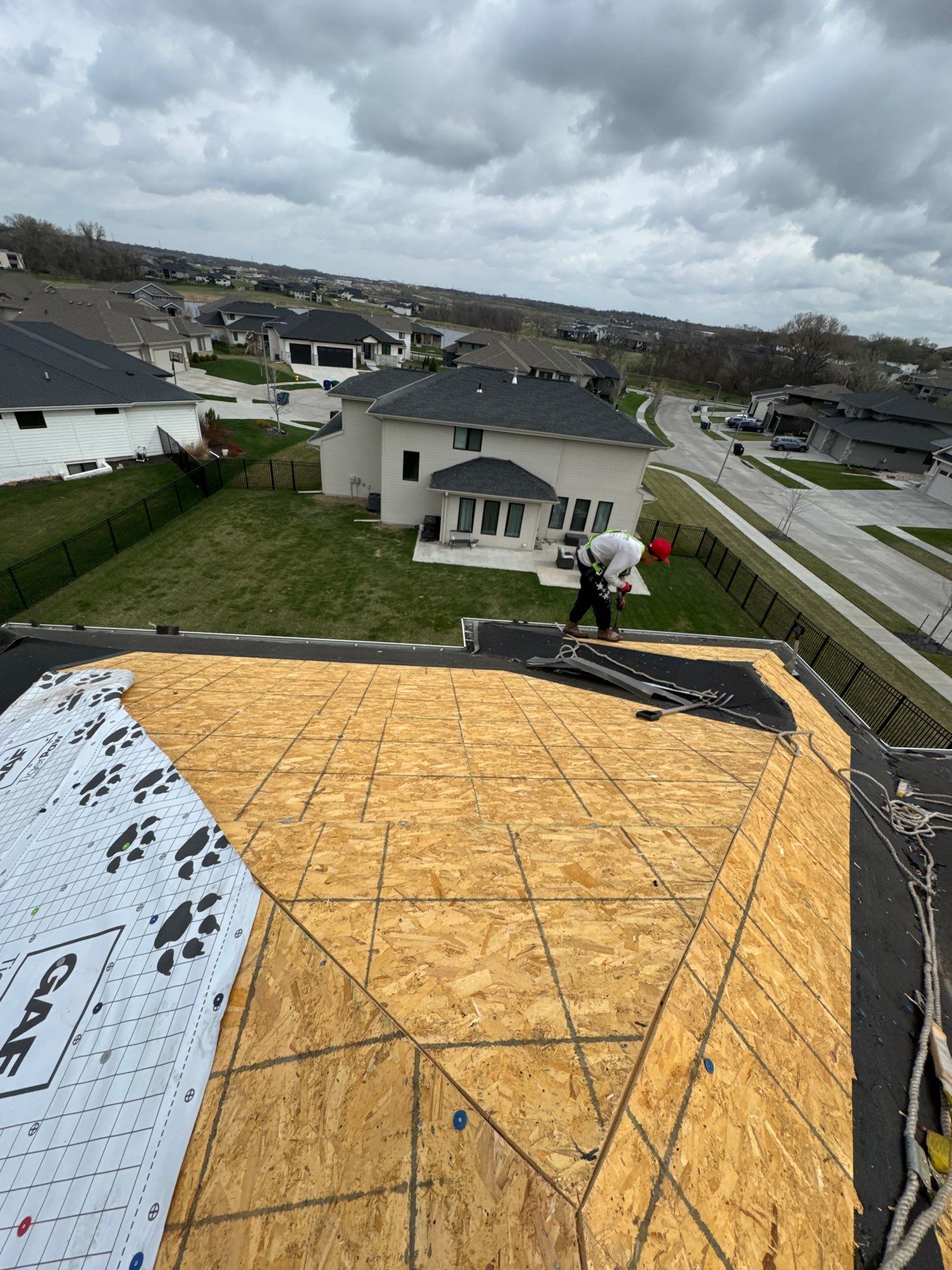 Residential Roof Restoration and Interior Ceiling Leak Repair in Omaha by Crows Roofing LLC