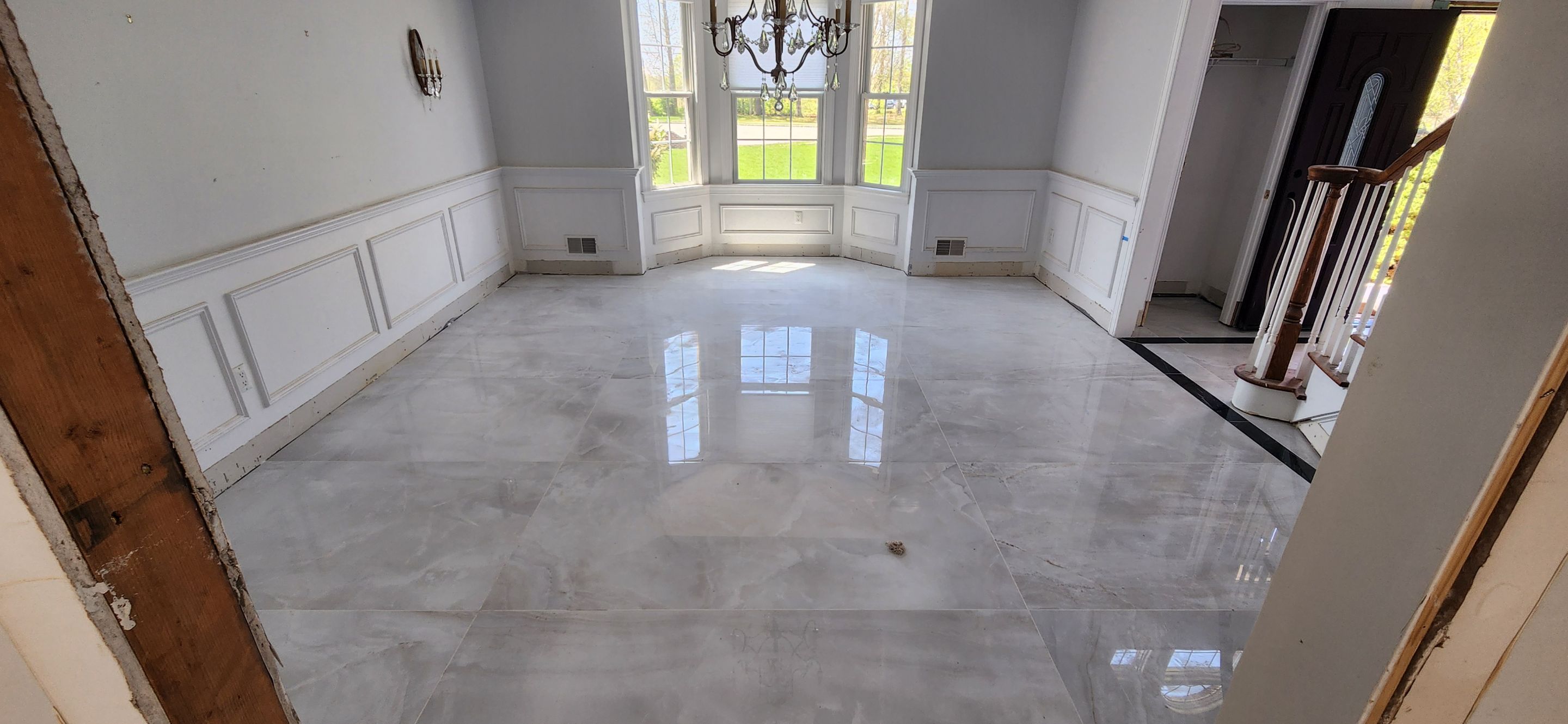 Large Format Tile Installation by Footprints Floors Morristown