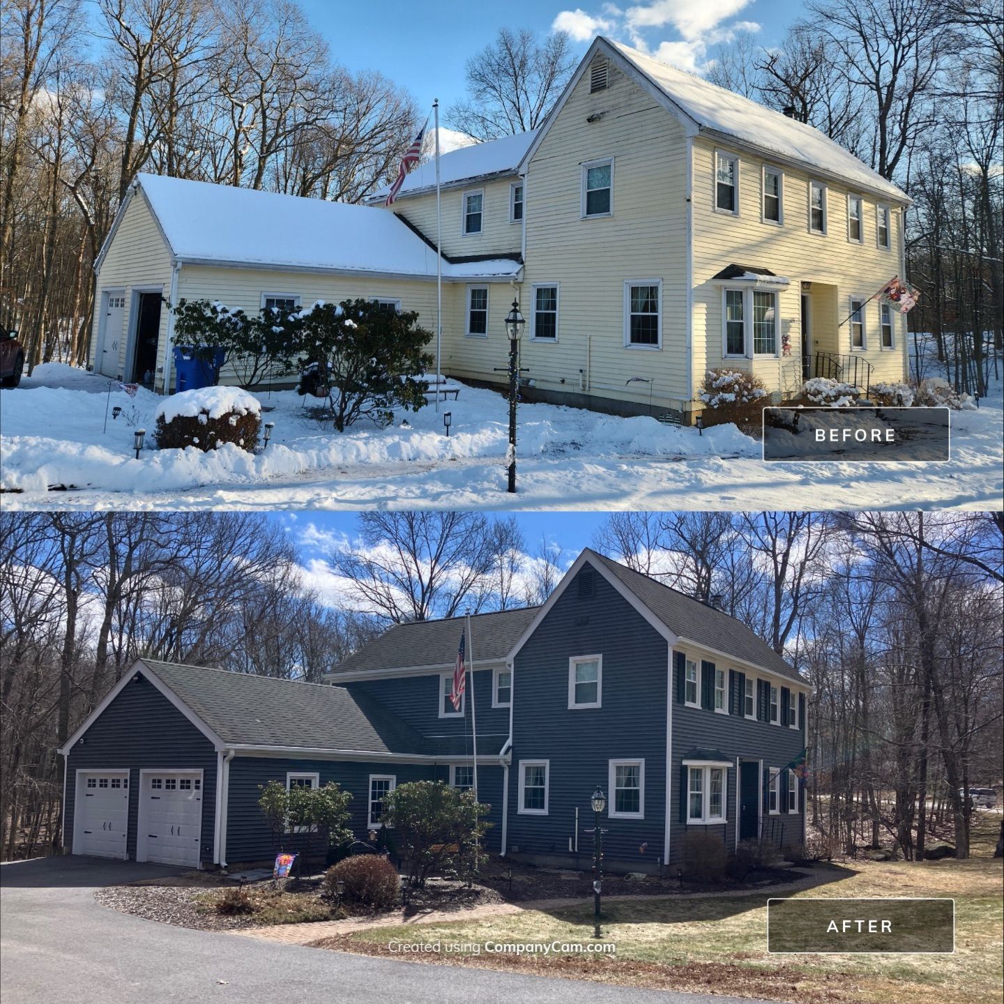 Outstanding Siding Transformation with Cert. Monogram D/4 x 12'6" clapboard, Smoky Gray by DiGiorgi Roofing and Siding Inc