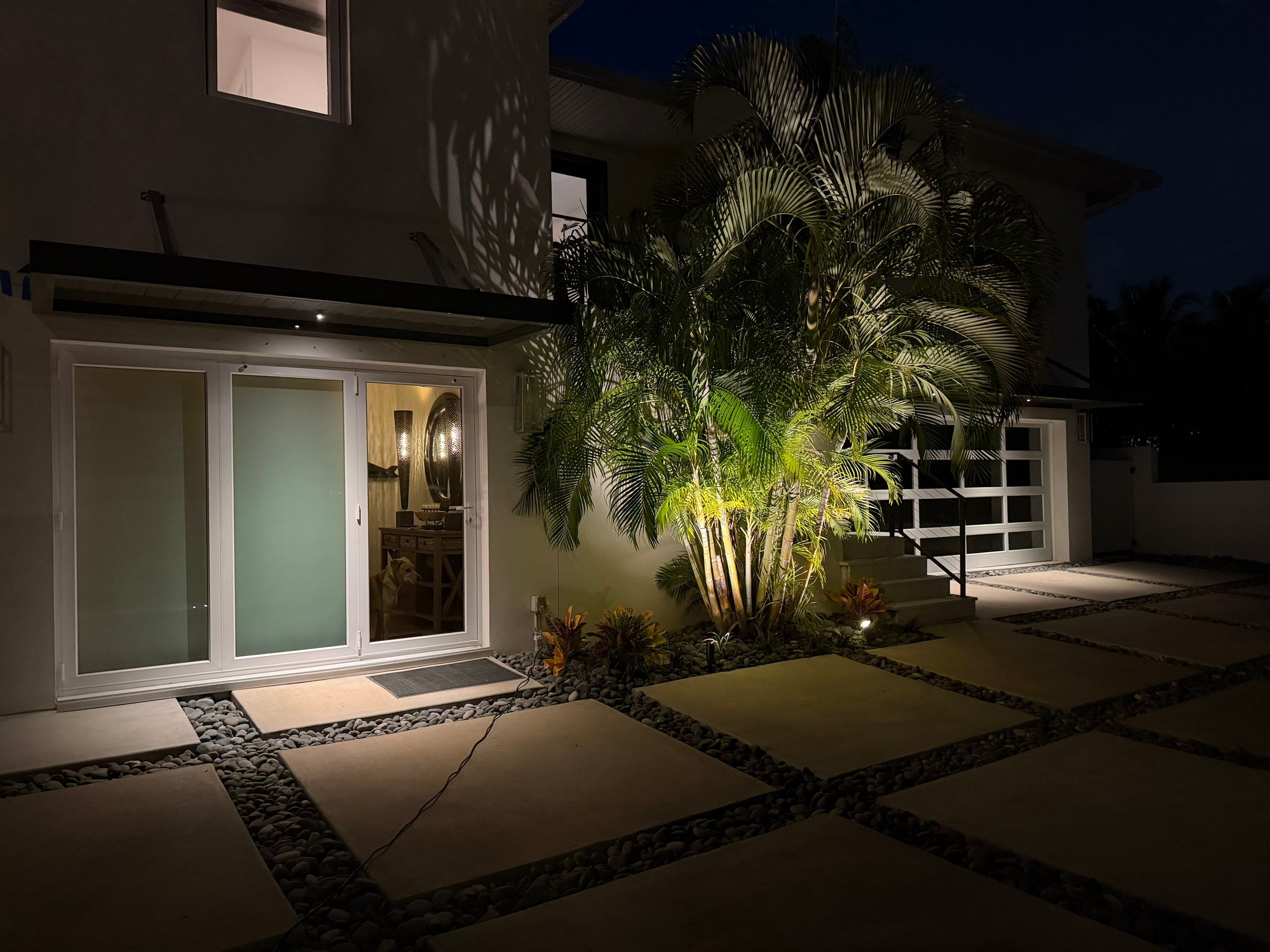 Custom Landscape Lighting and Modern Hardscape Installation in St Petersburg