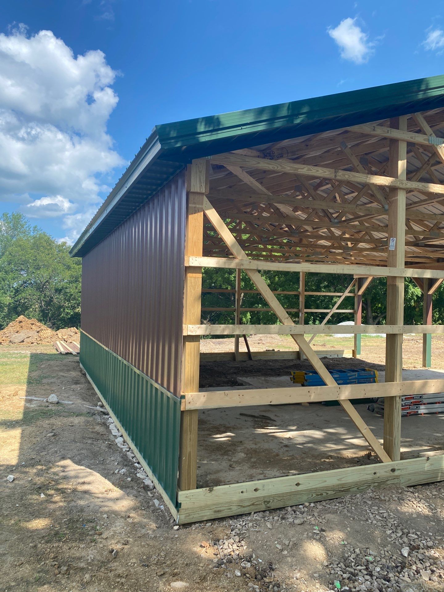 Multi-Bay Custom Pole Barn Construction in Arlington, Indiana by The Barn Builders 