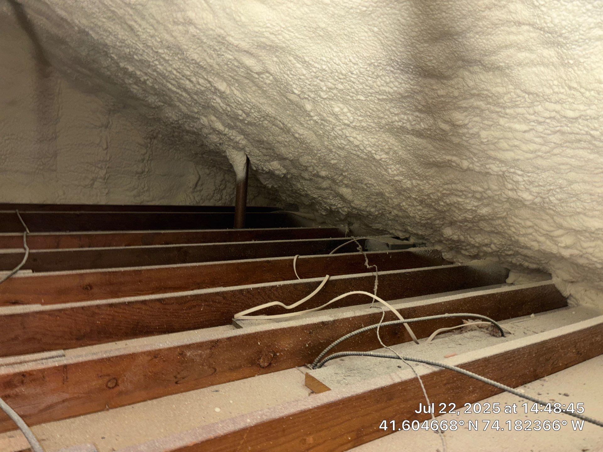 Attic Insulation using open cell spray foam by NYS Foam & Energy