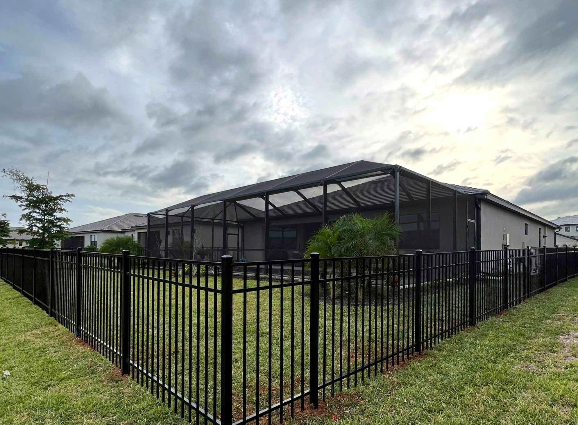 Aluminum Fence Installation using Black 3 Rail Aluminum Fence by Asap fence and gates, LLC