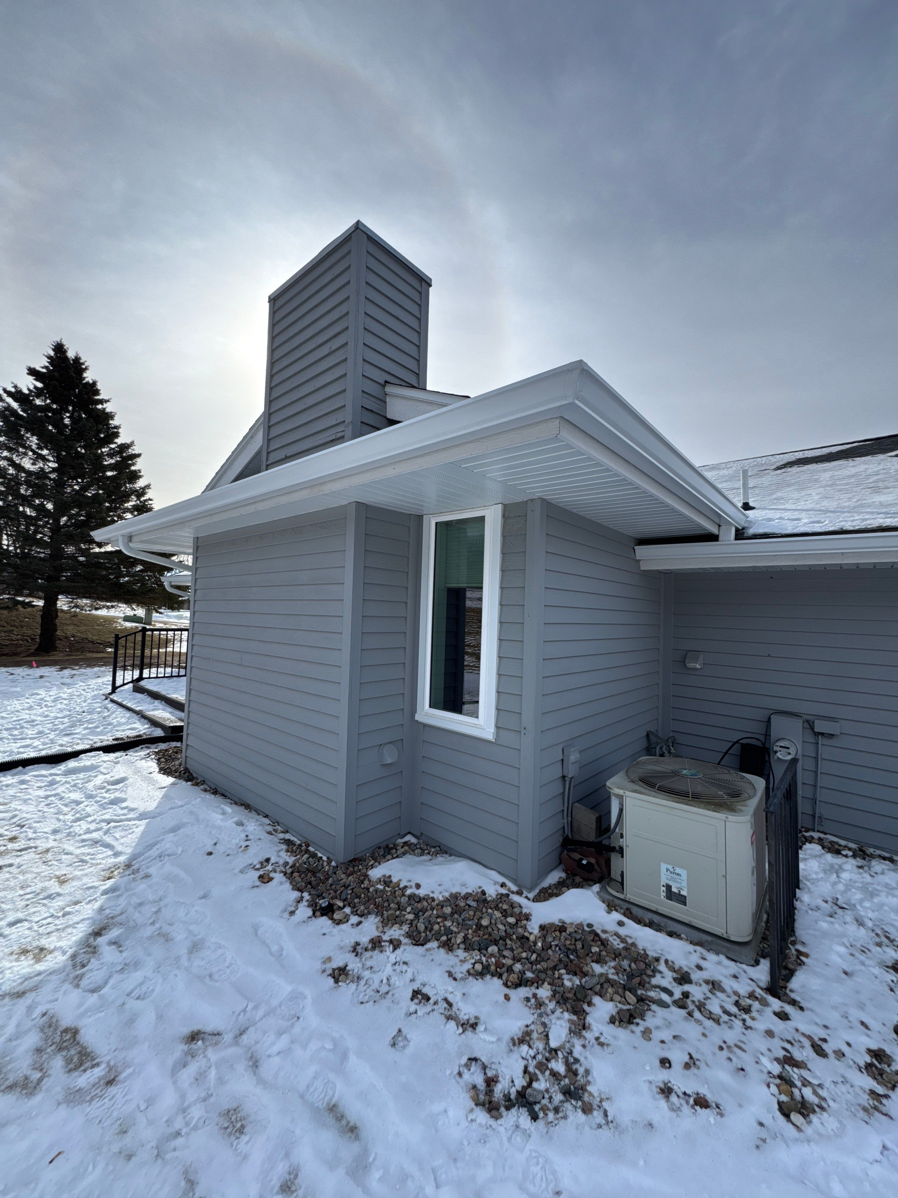 Residential Seamless Gutter Installation using 3"x4" Aluminum Downspouts by AA Seamless LLC