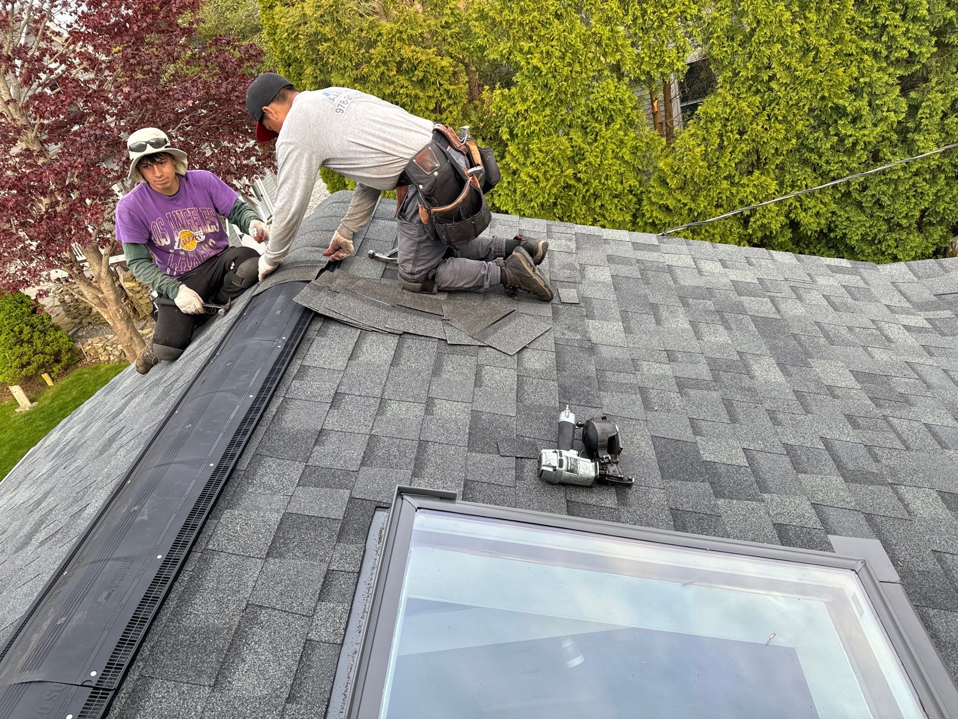Six Squares of Owens Corning Shingles, and a Velux Skylight in New Castle, NH by Tall pine roofing