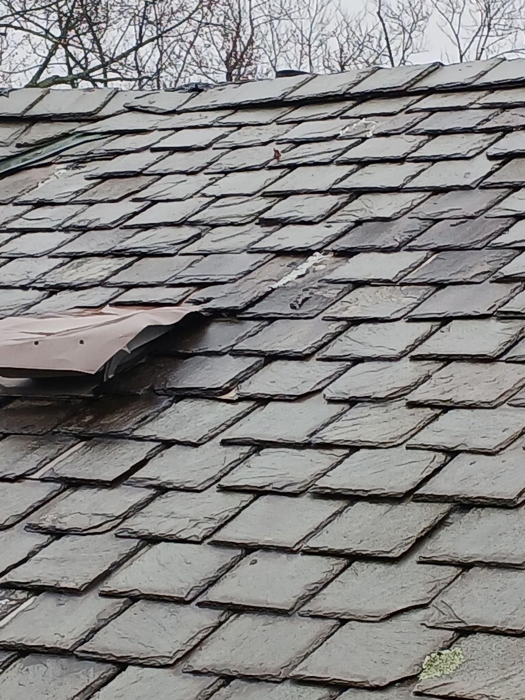 Slate Roof Repair using Slate Tiles by Absolute Roofing and Construction
