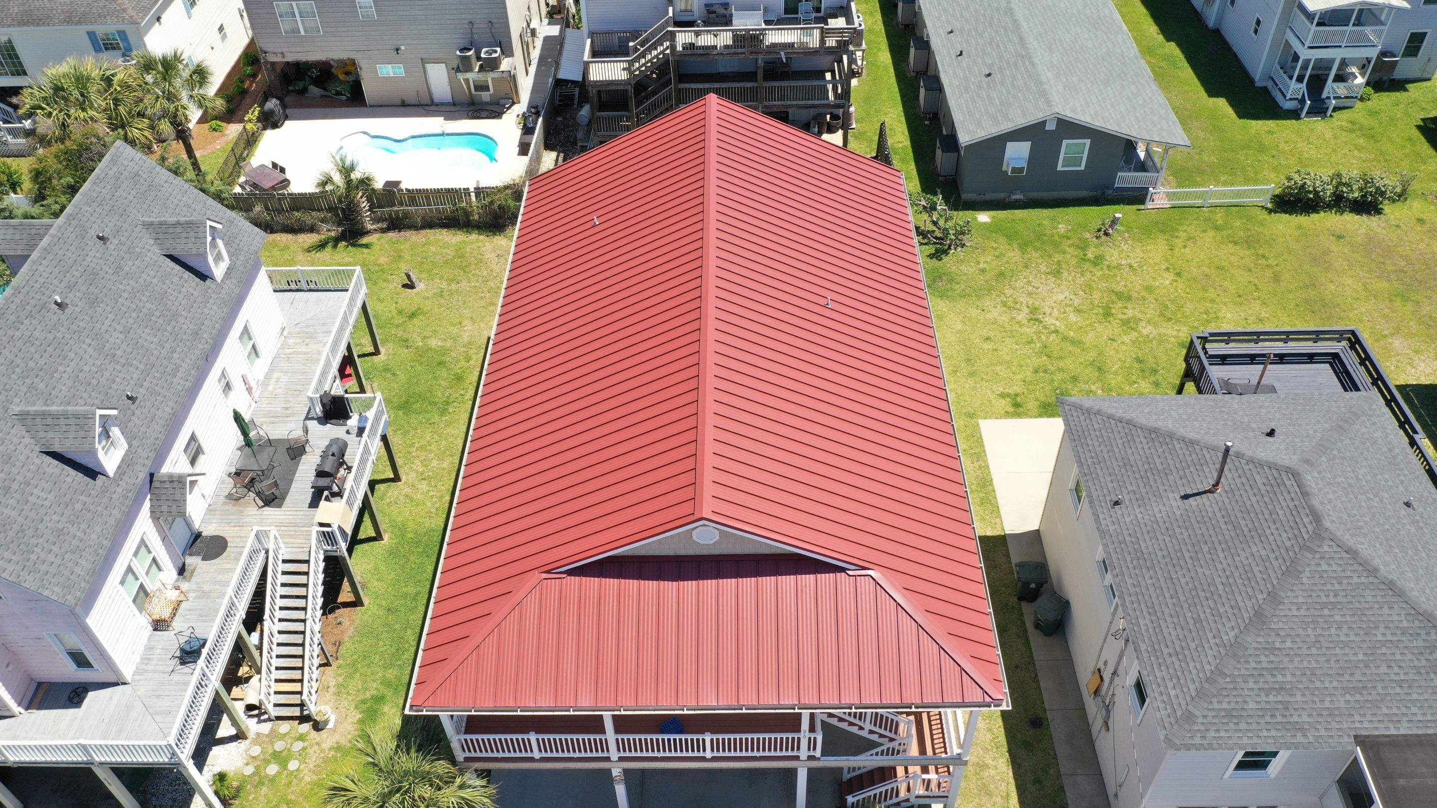 Standing Seam Aluminum- Colonial Red by Linta Roofing Inc