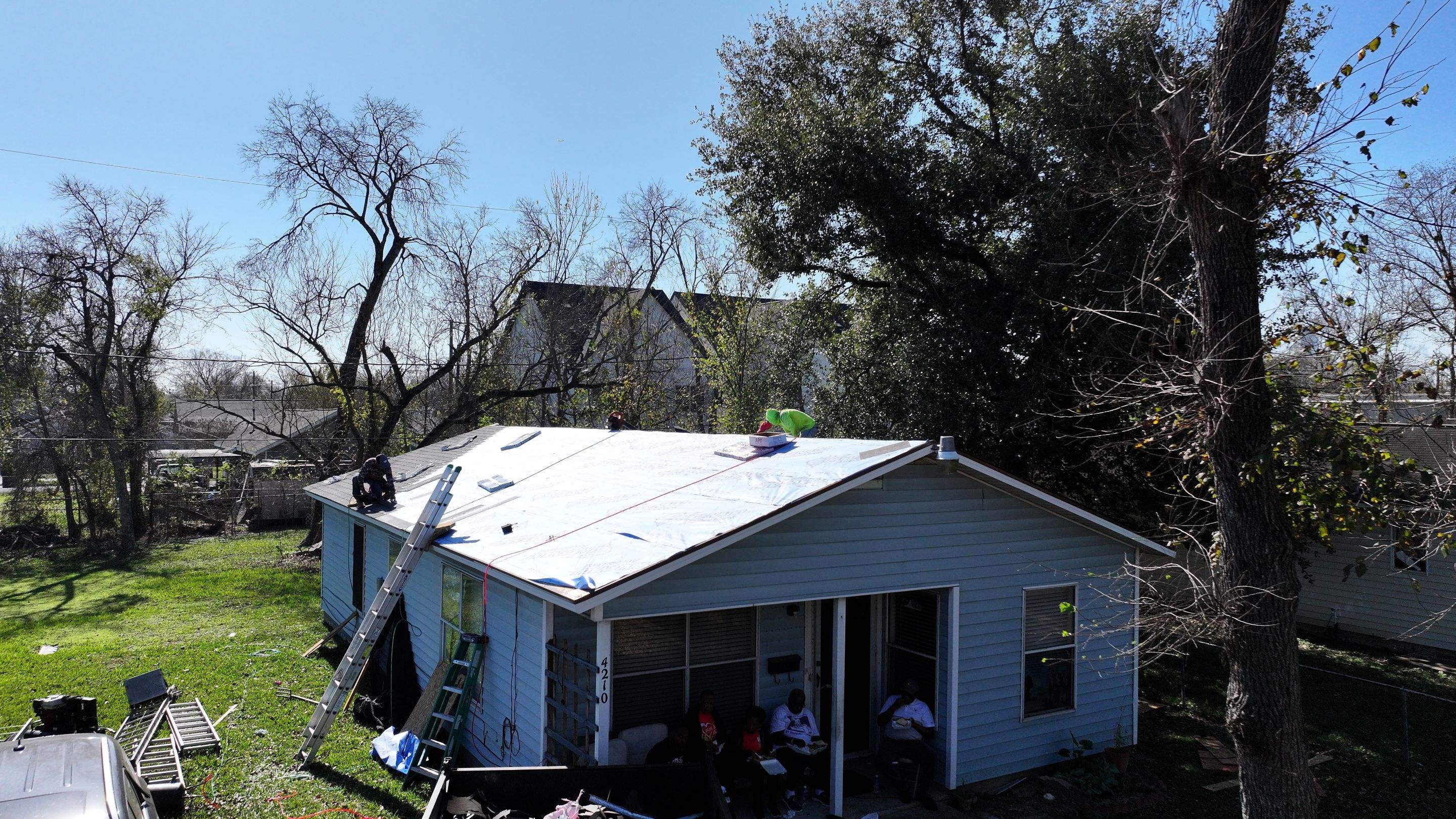 Complete Roof Replacement, Crew in Action — Houston, TX by PL Roofing & SB Roofing, LLC.