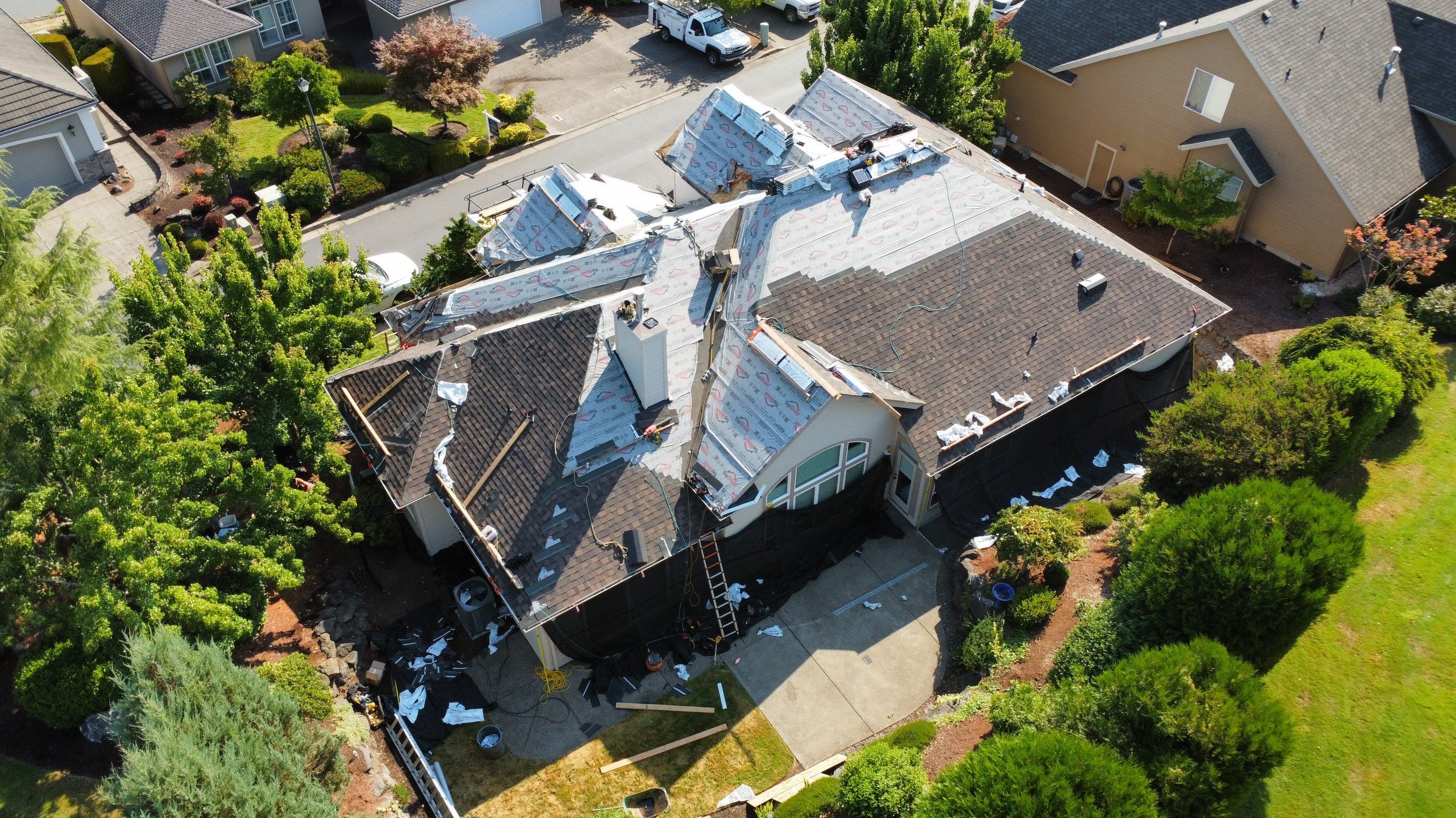 Residential Roofing Installation using IKO Dynasty (Color: Shadow Brown) by Orezona Building & Roofing Company, Inc.