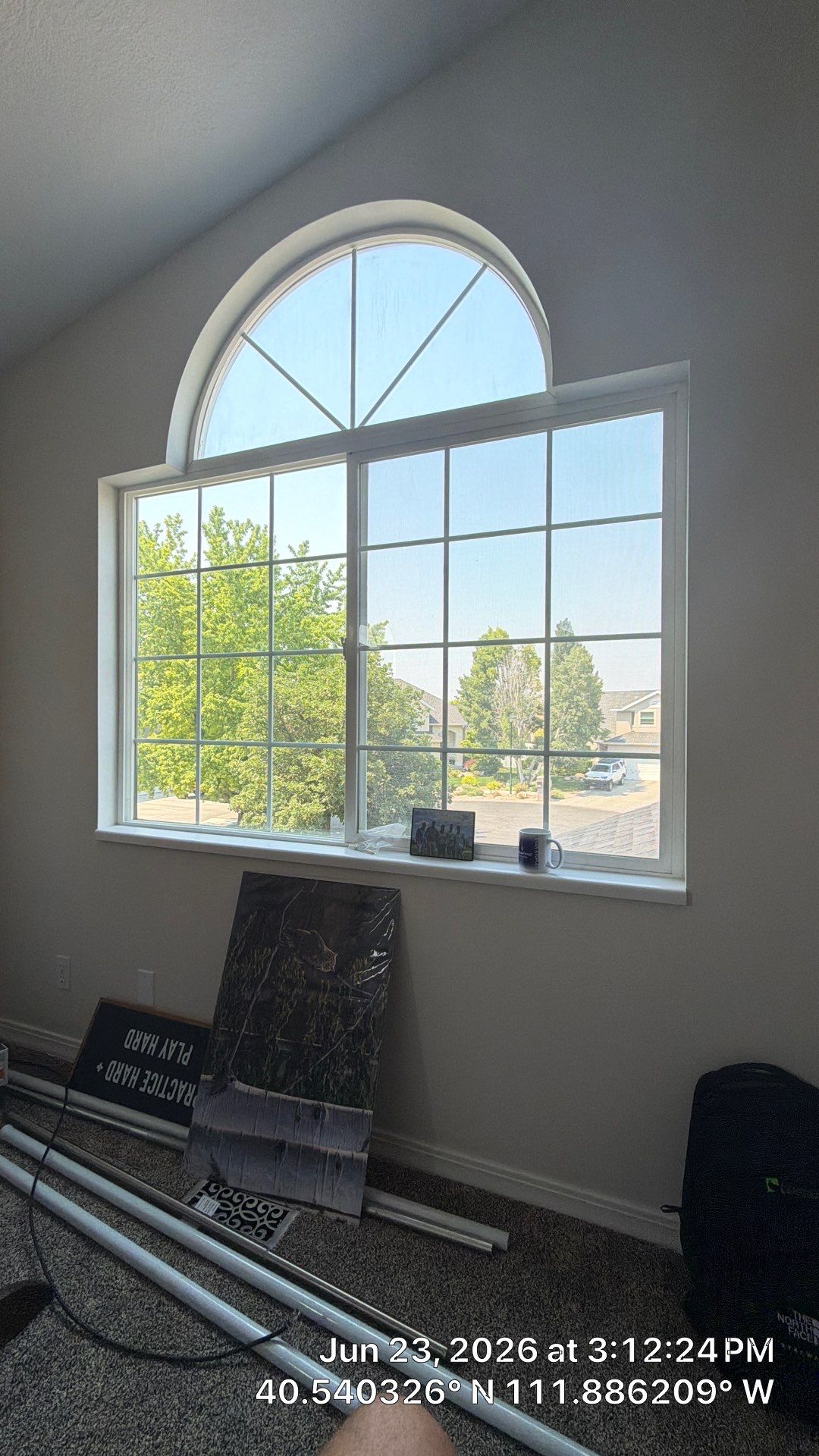 Residential Arched Window Installation in Draper Utah by CompanyCam Sales Demo