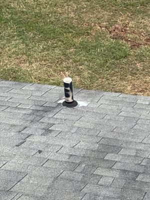 Plumbing vent pipe on an architectural asphalt shingle roof