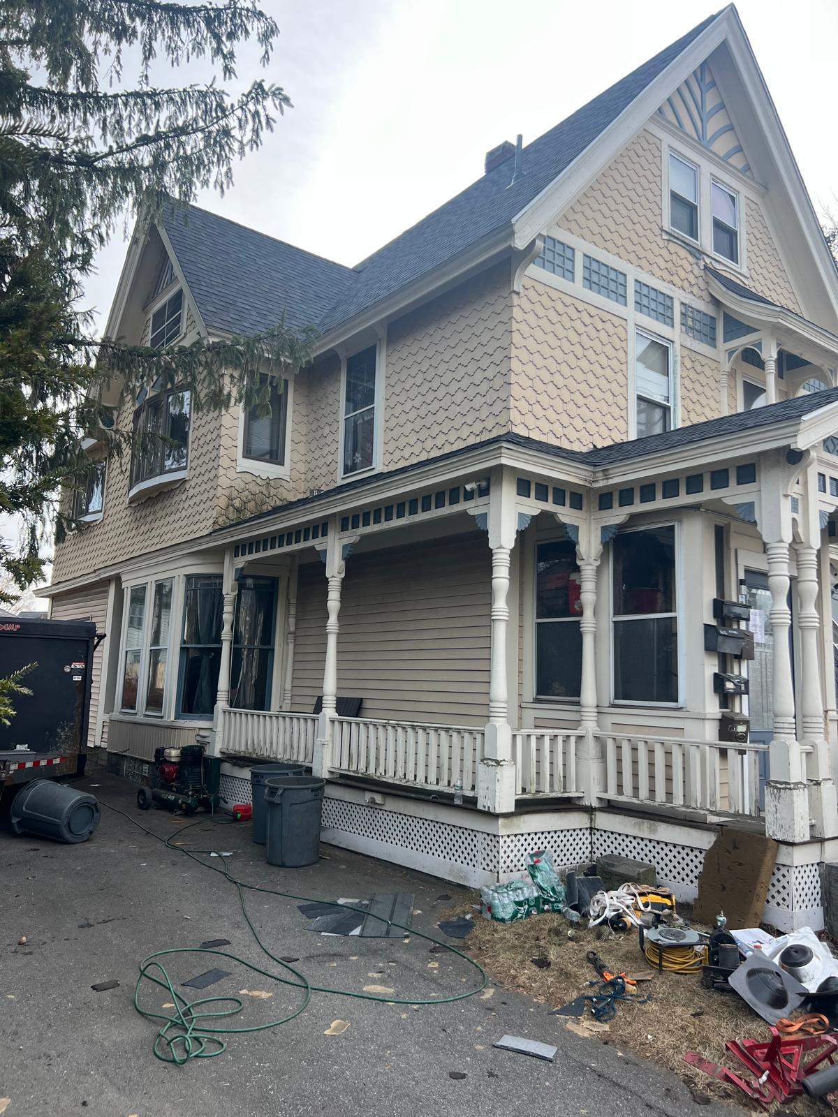 Slate Roof Conversion on Historic Home & Detached Garage – Owens Corning Duration, Estate Gray by JOHNNYS PRO