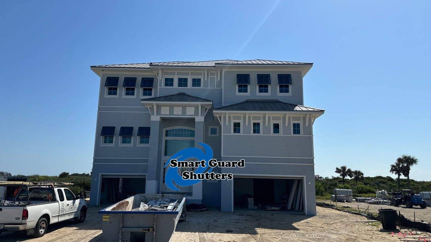 Decorative Bahamas in Pearl Gentian Blue by Smart Guard Shutters